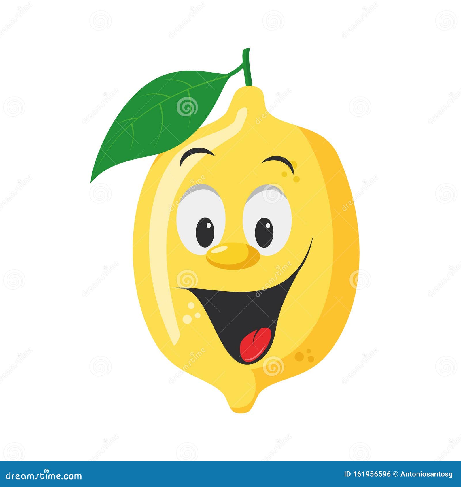 Vector Illustration of a Funny and Smiling Lemon Character Stock Vector ...