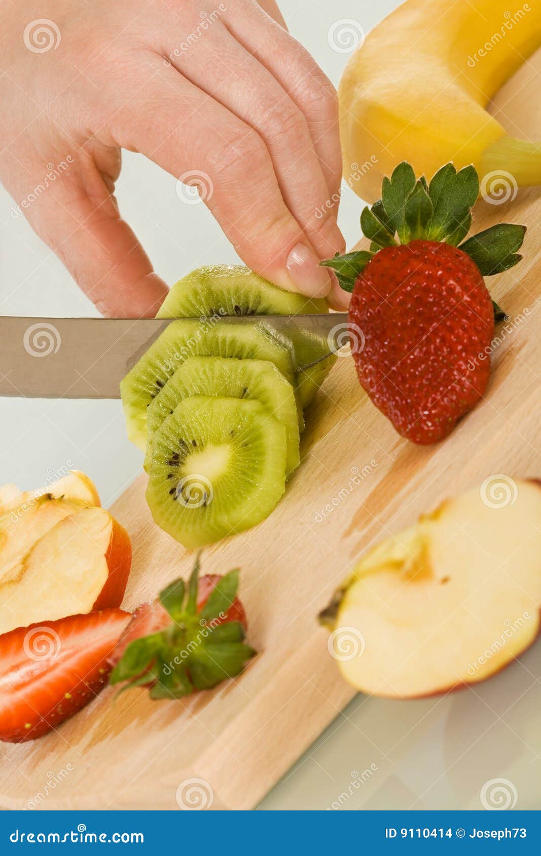 Fruits on chopping board stock photo. Image of ingredient 9110414