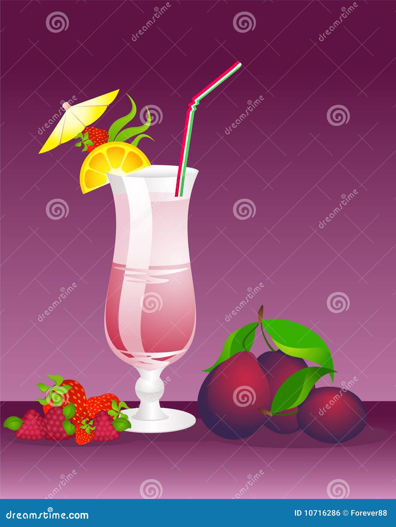 Fruits cocktail stock vector. Illustration of alcohol 10716286
