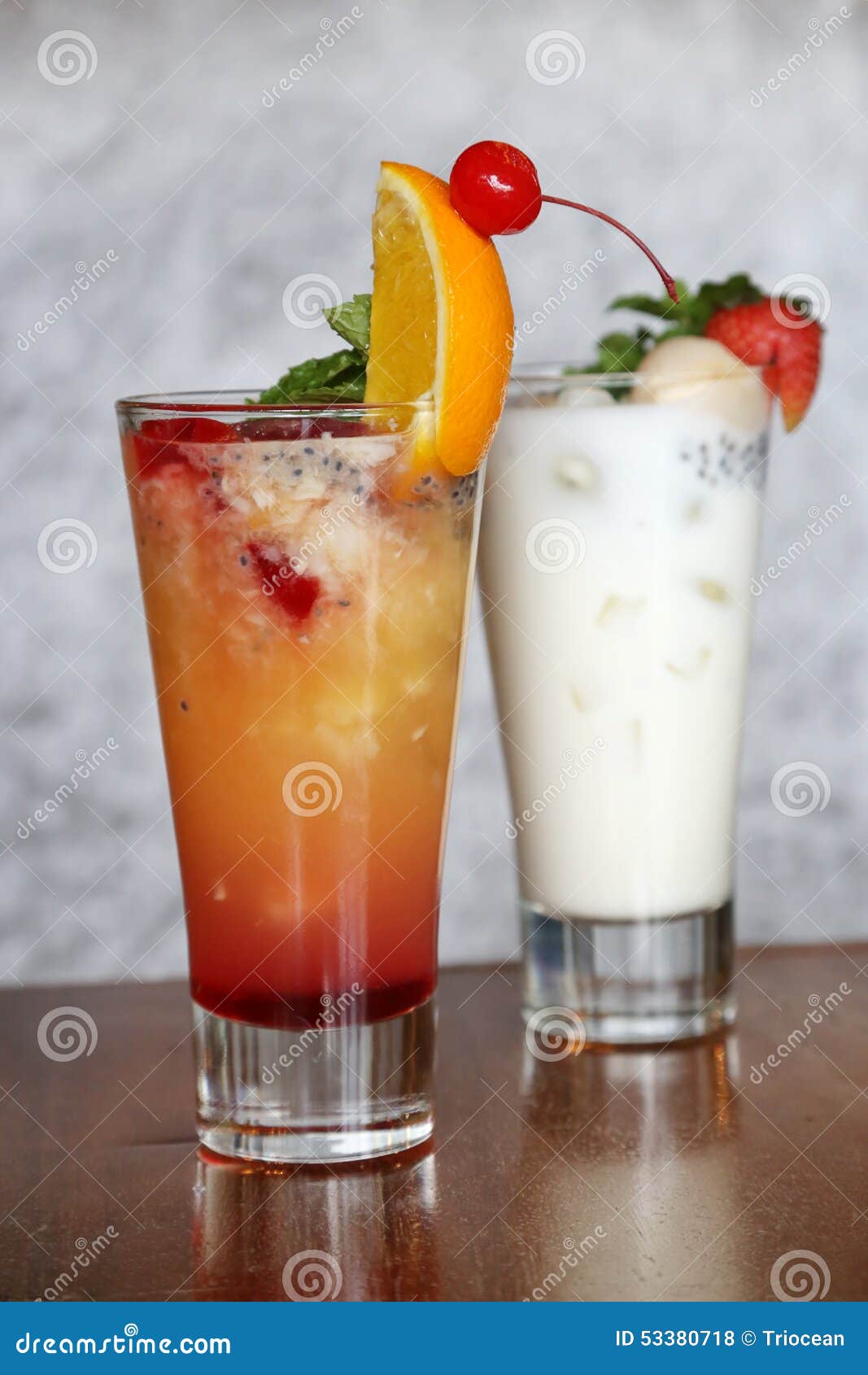 Fruits Cocktail and Lychee Yoghurt Stock Photo Image of fruits, mango