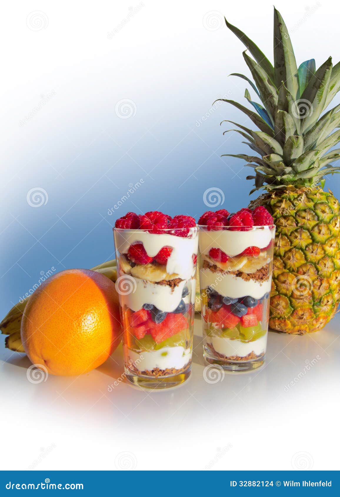 Fruits and curd stock photo. Image of creative, layered 32882124