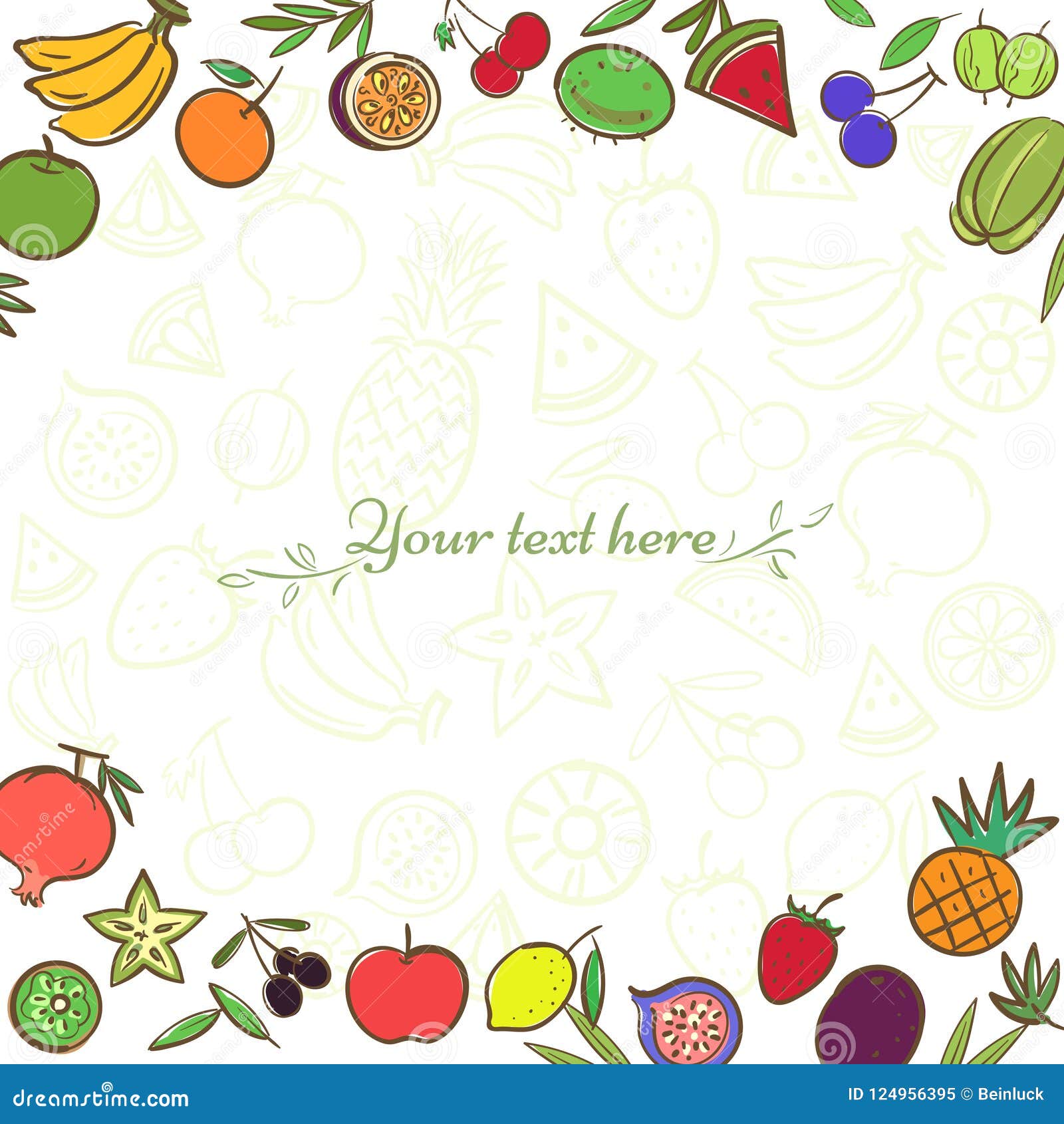 Fruits Cute Banner Background Template With Copy Space For Promo Stock Vector Illustration Of Cooking Icon