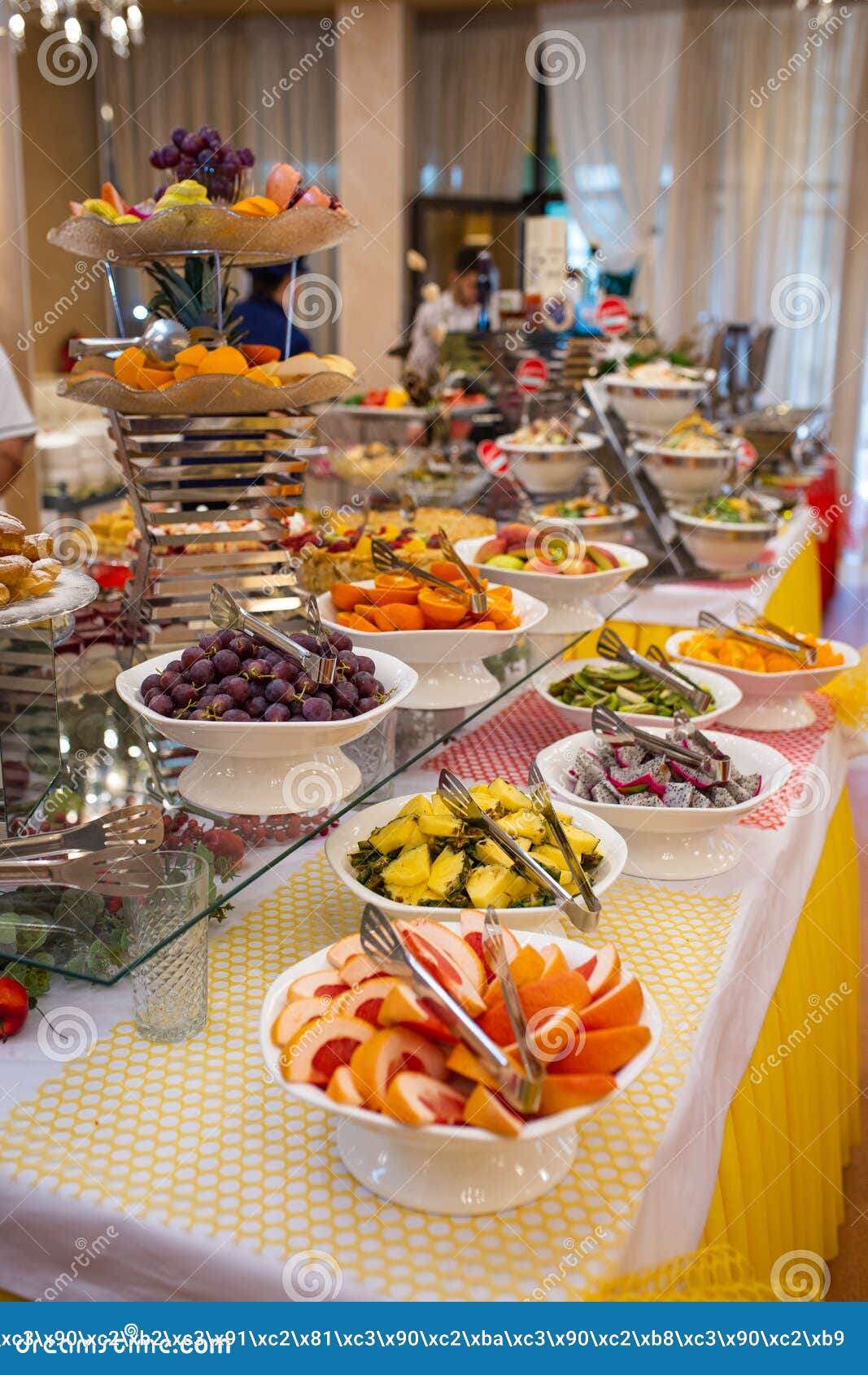 Fruits and Desserts in the Buffet Restaurant Stock Photo Image of
