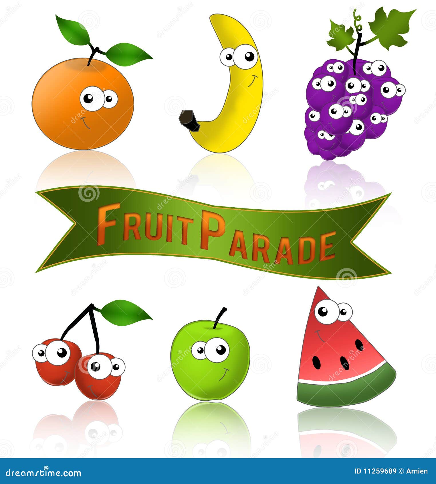 Fruits funny and healthy stock illustration. Illustration of button -  11259689