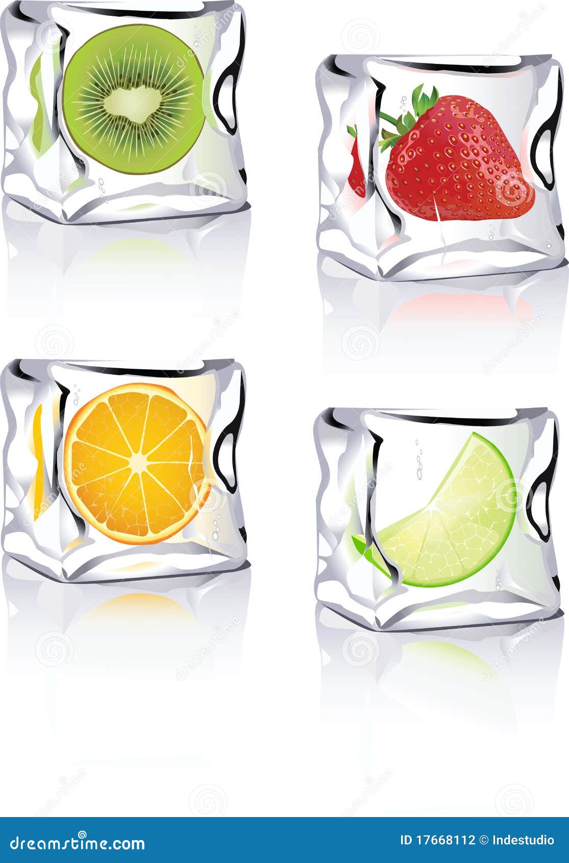 fruits in ice cube icons for vista, xp, print