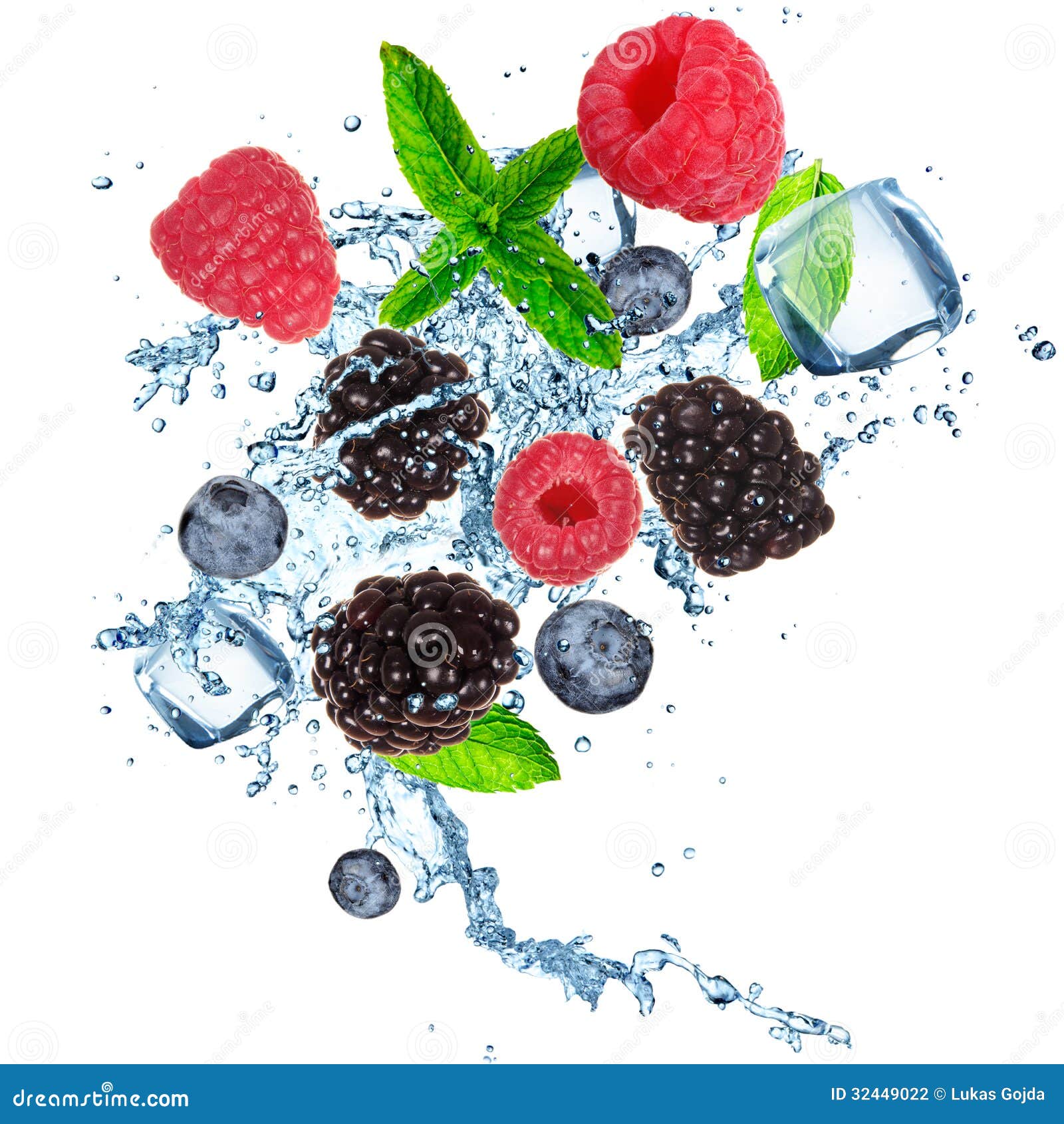 Fruits in ice cube stock photo. Image of frozen, solid 32449022