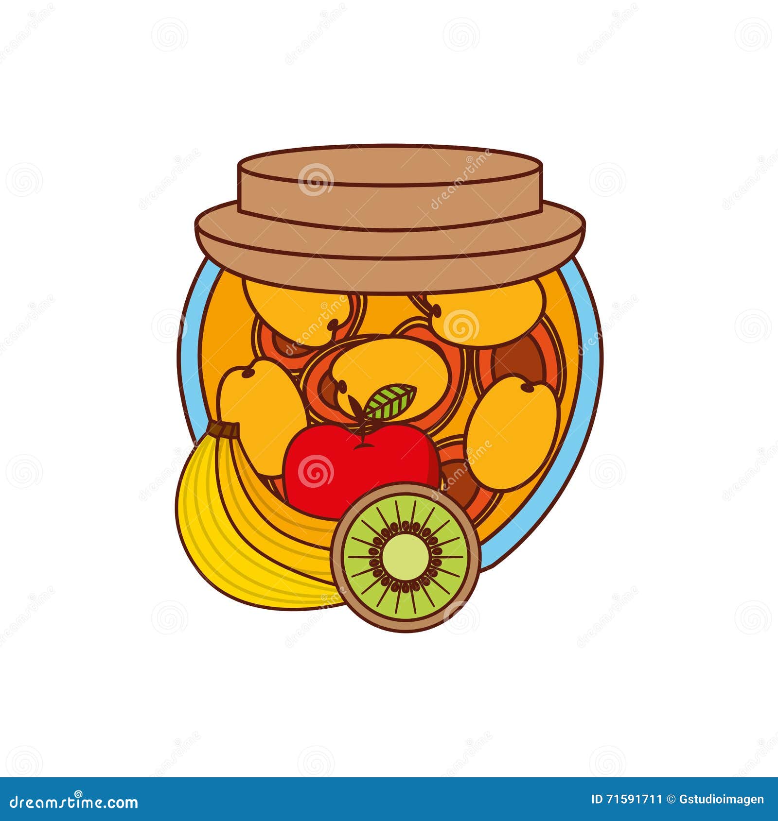 Fruits jam design stock illustration. Illustration of dessert 71591711