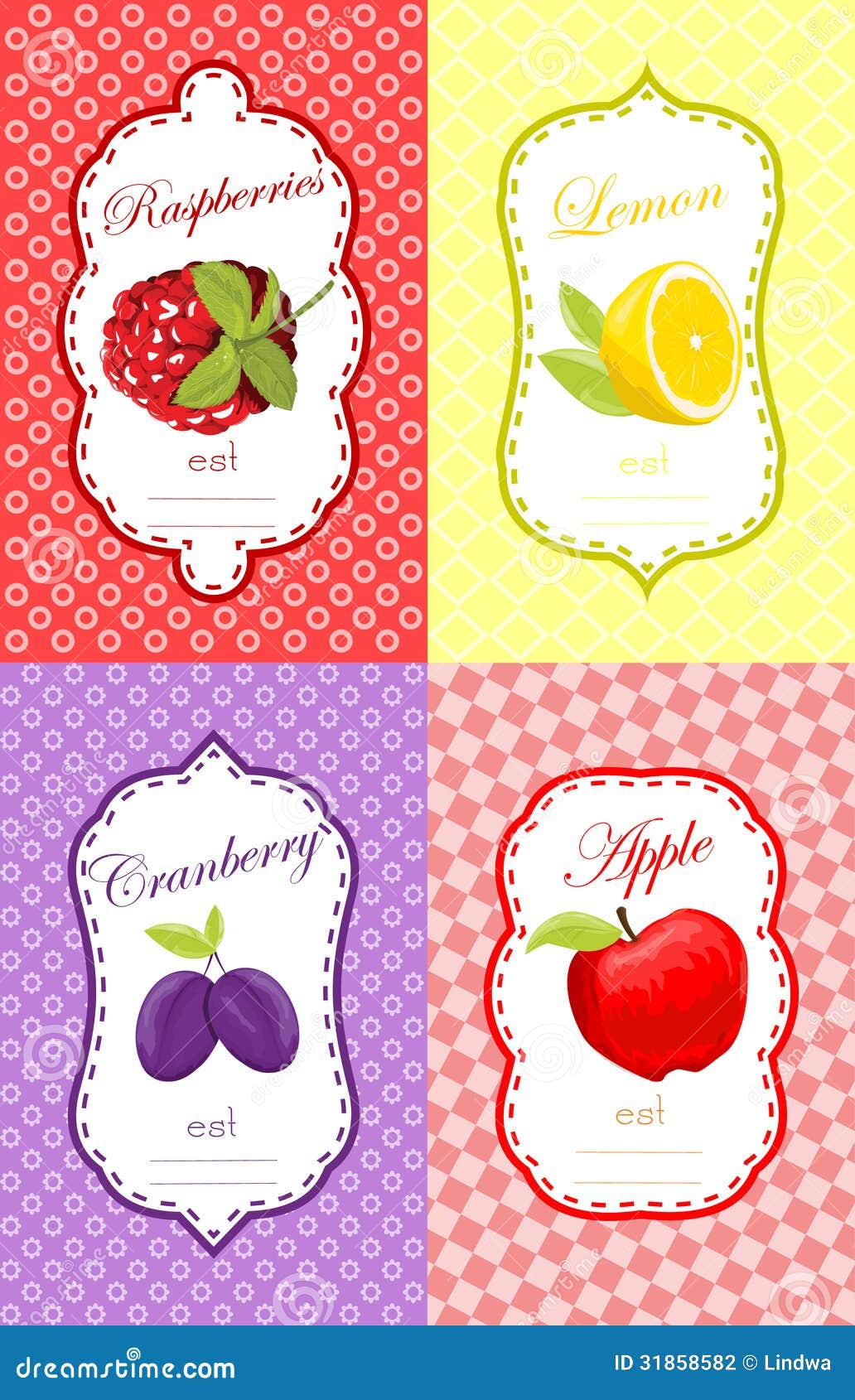 Fruits label design stock vector. Illustration of marketing 31858582