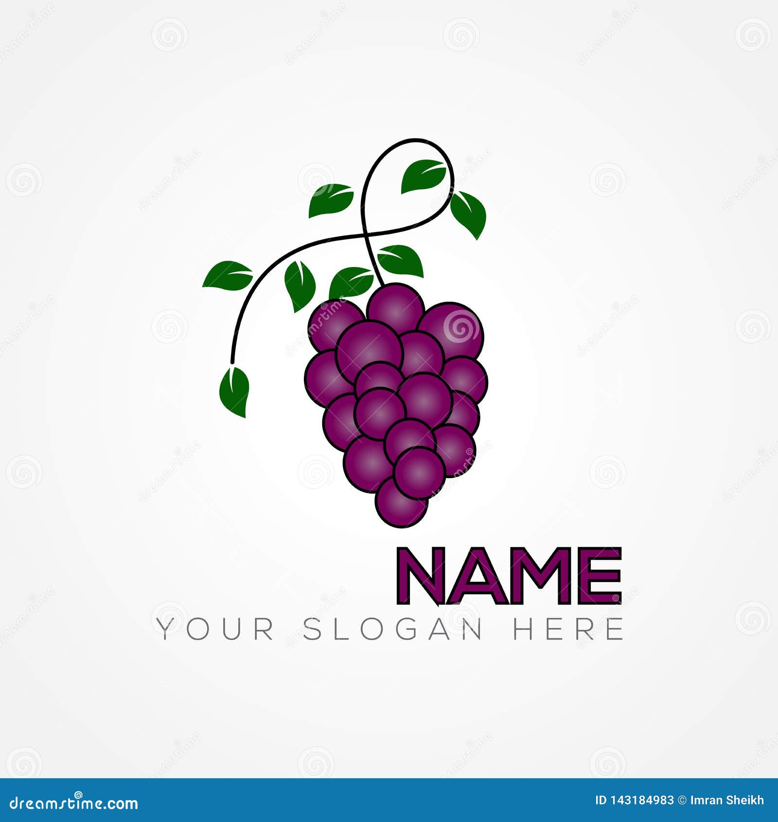 Fruits Logo Design De Raisins Illustration de Vecteur Illustration du