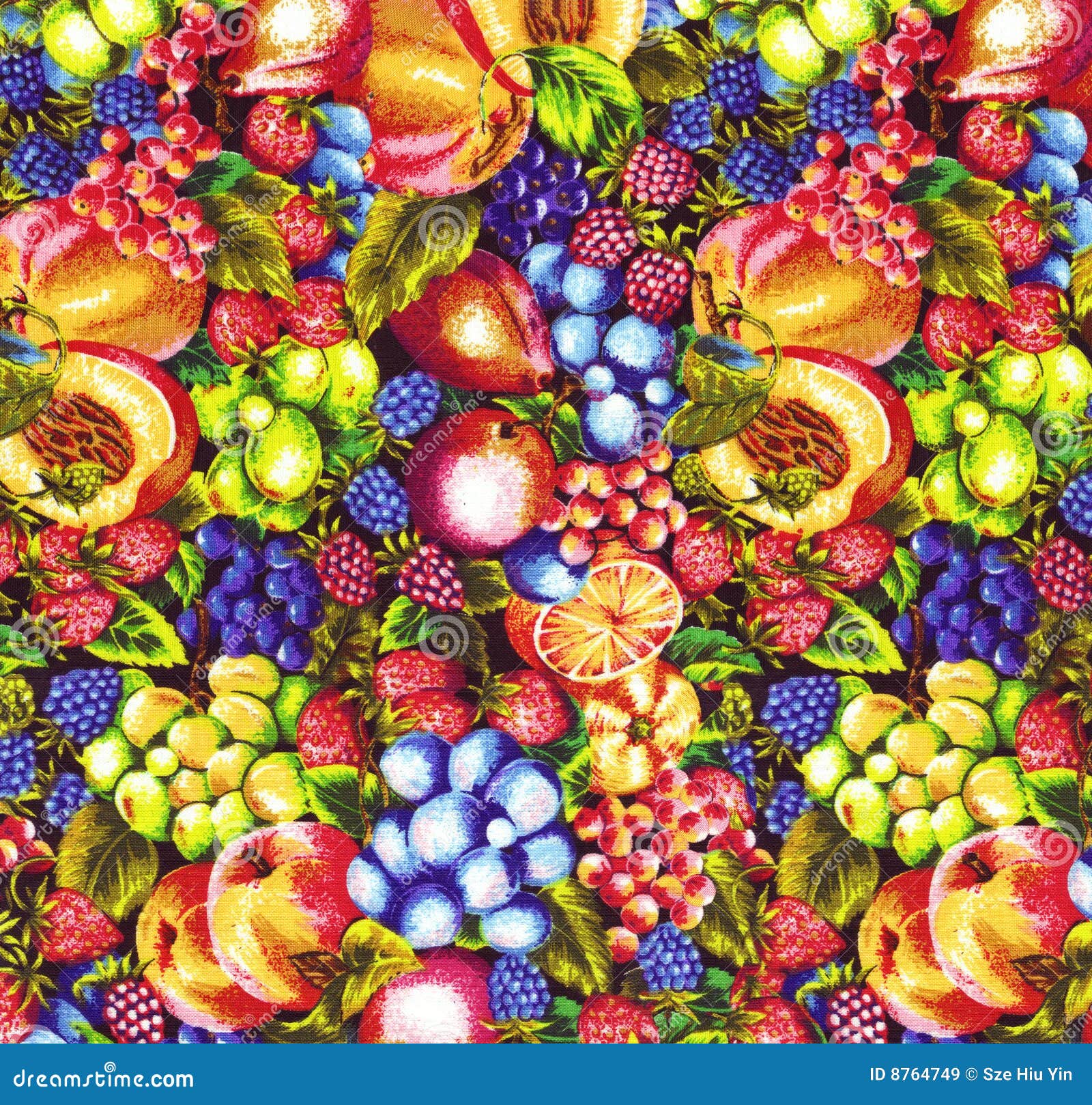 Fruits Pattern Fabric stock illustration. Illustration of green - 8764749