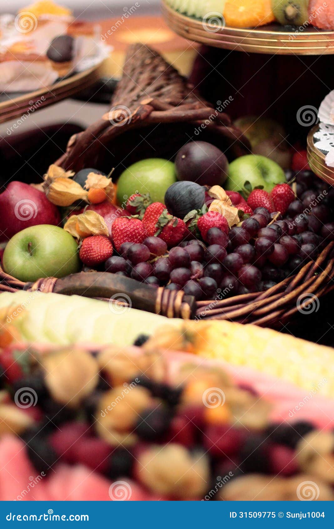 Fruits and sweets stock image. Image of grape, plum, dinner 31509775