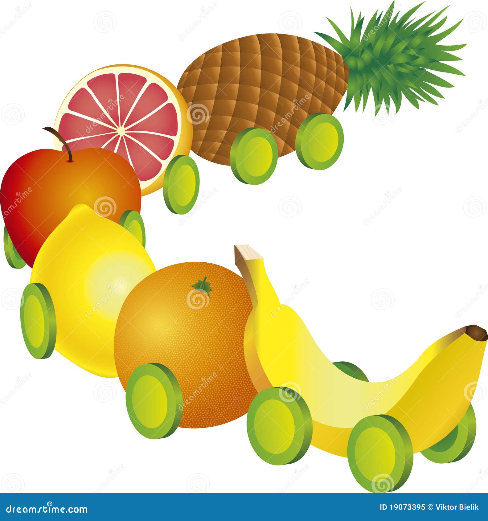 Fruits train stock vector. Illustration of fruit, grapefruit - 19073395
