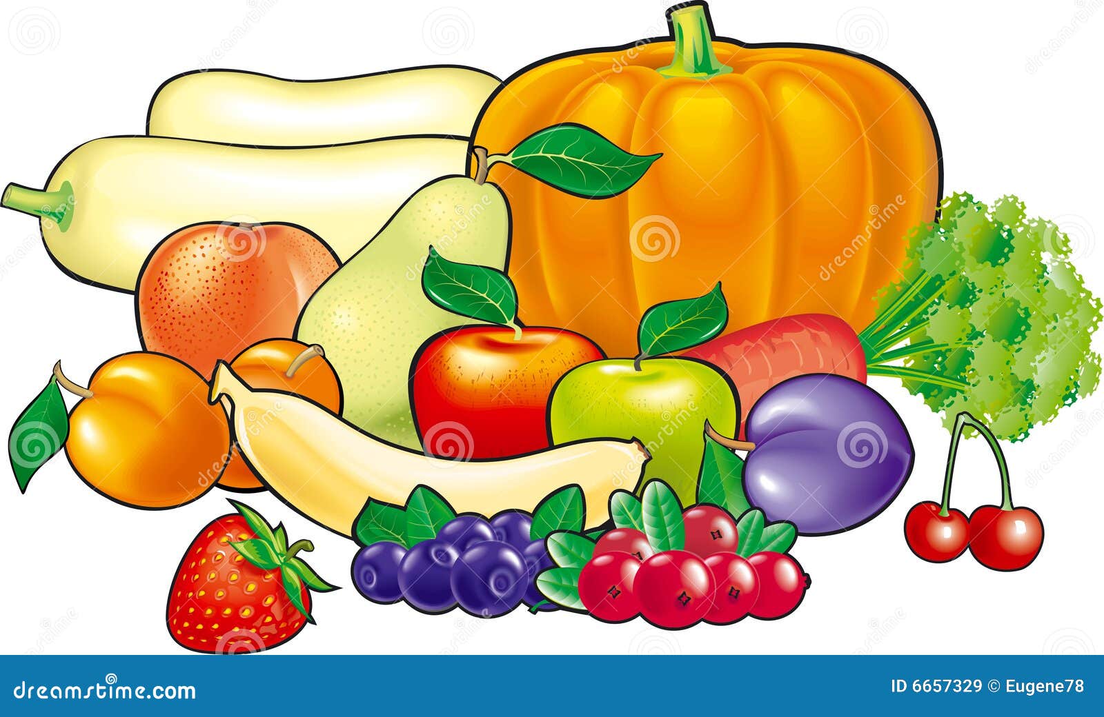 Fruits and vegetables stock vector. Illustration of carrots 6657329