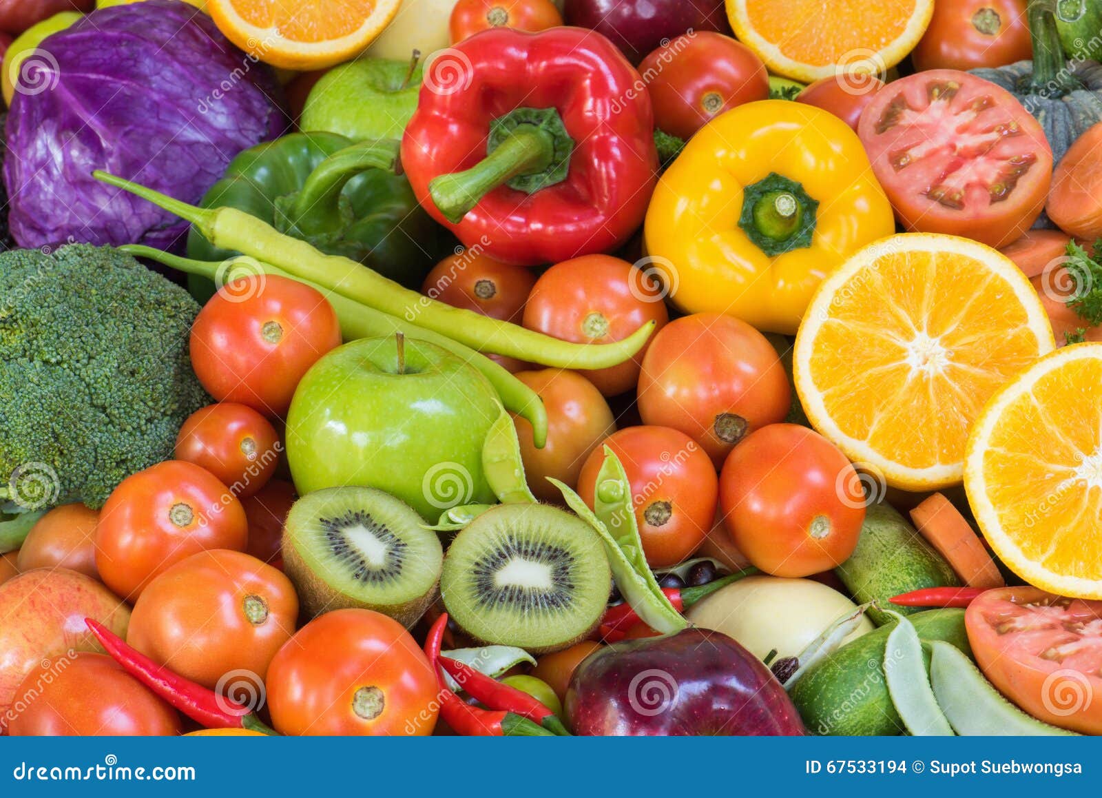 Fruits and Vegetables for Healthy Stock Photo Image of slice, bright