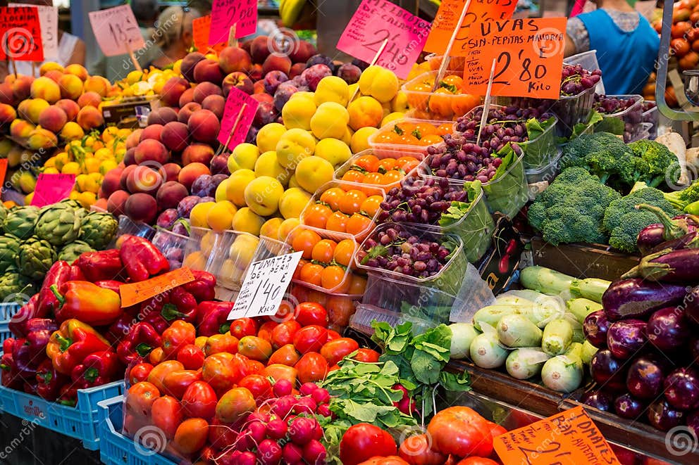 Fruits and Vegetables in Spanish Market Stock Image Image of fresh