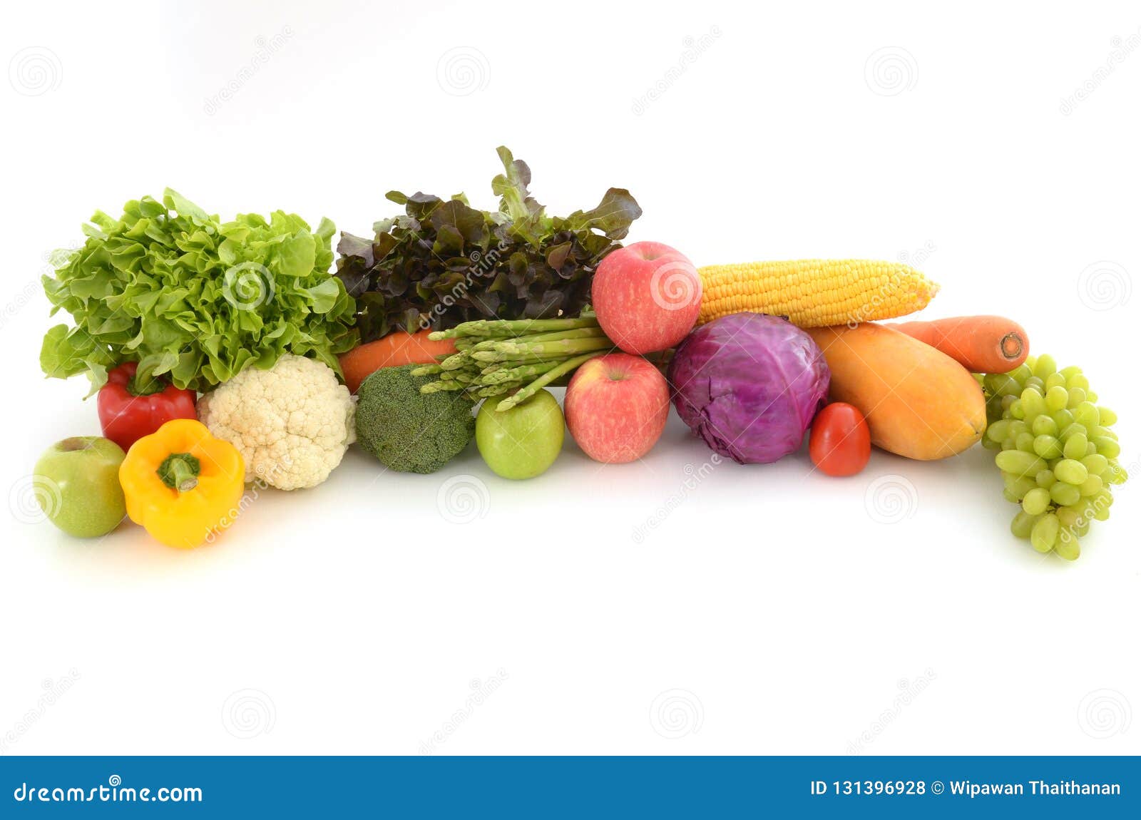 Fruits and Vegetables on White Background Stock Photo Image of fresh, background 131396928