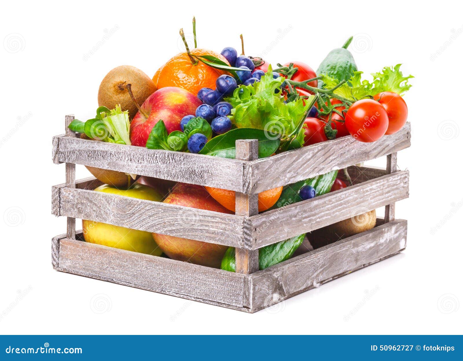 Fruits, Vegetables in Wooden Box Stock Image Image of salad, apples