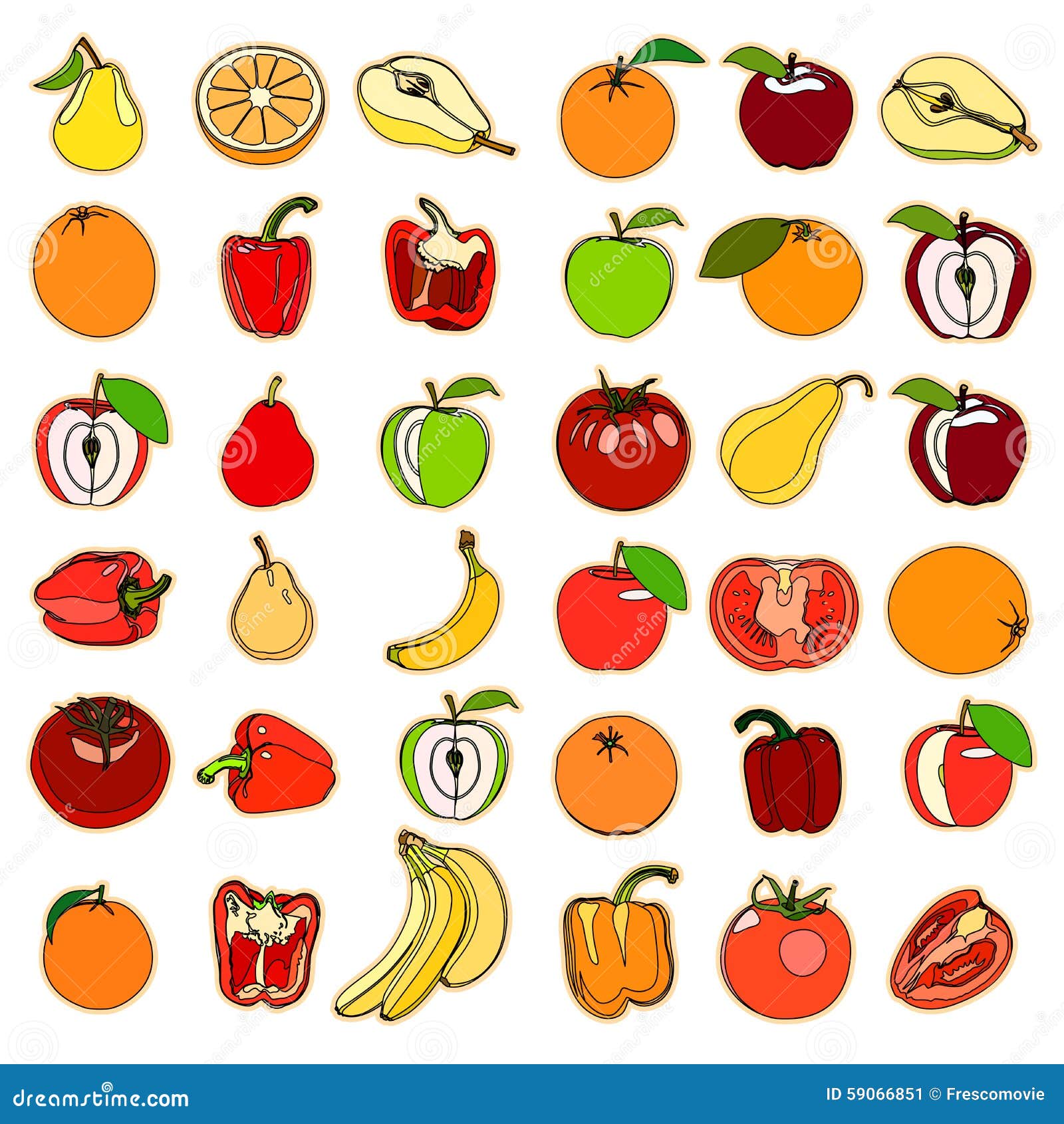 Fruits and vegetation. stock illustration. Illustration of isolated