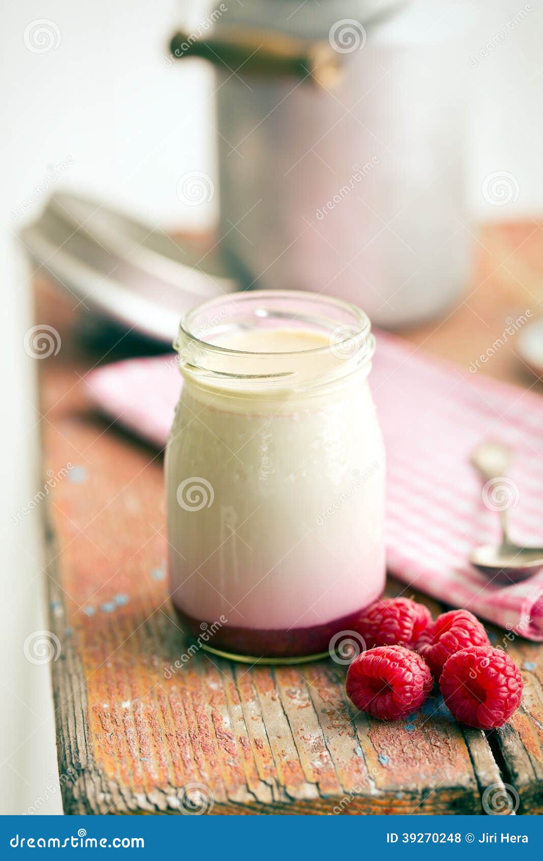 Fruity yogurt in jar stock photo. Image of natural, nutrition 39270248