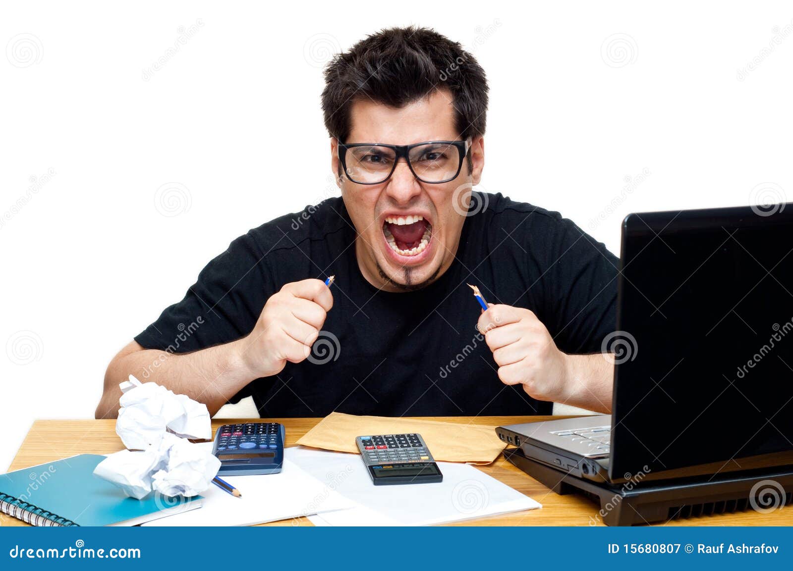 frustrated nerdy accountant
