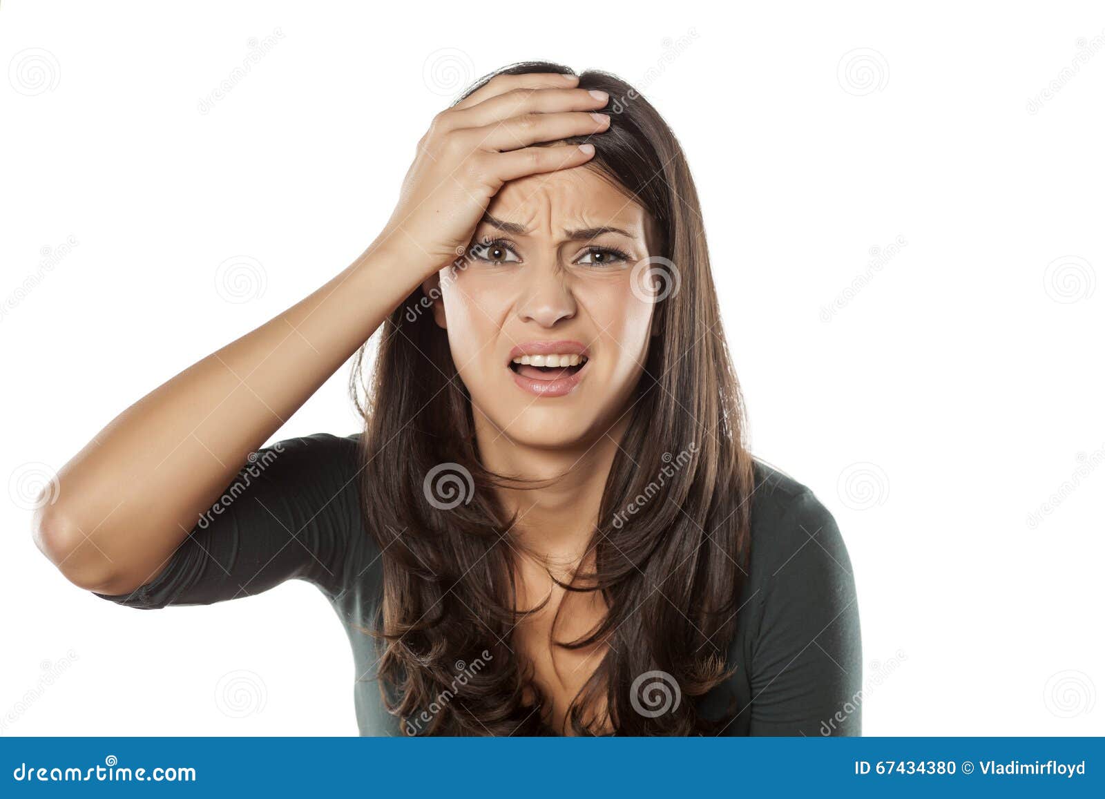 Frustrated woman stock photo. Image of person, face, long 67434380