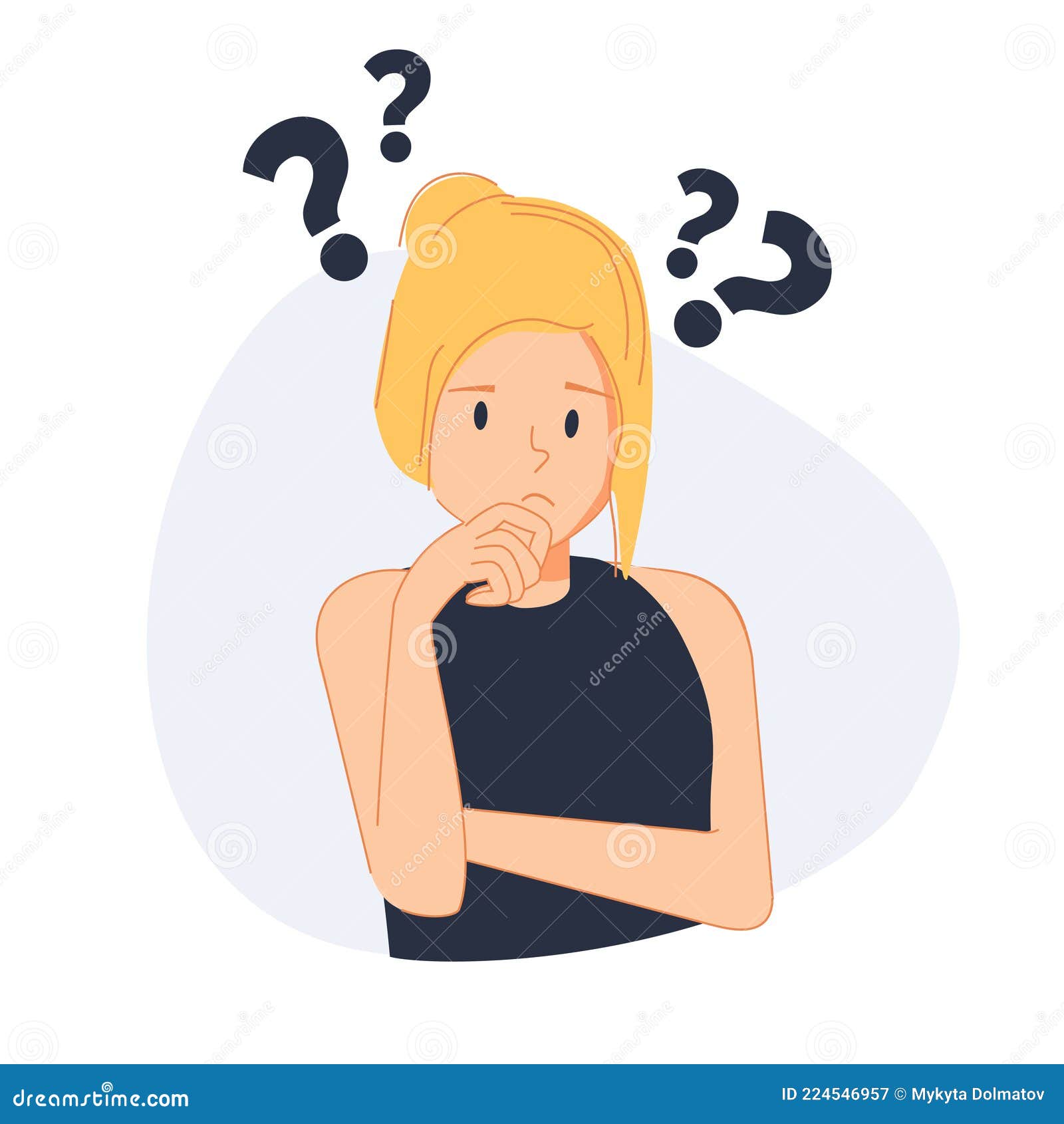 Frustration, Doubt, Having No Idea Concept. Young Confused Woman Cartoon  Character Standing and Expressing Frustration. Stock Vector - Illustration  of doubt, cartoon: 224546957