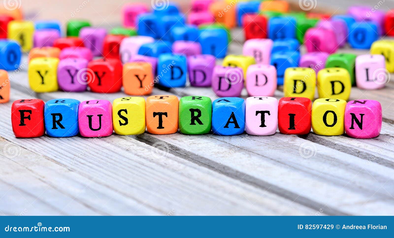 Frustration word on table stock image. Image of depression 82597429