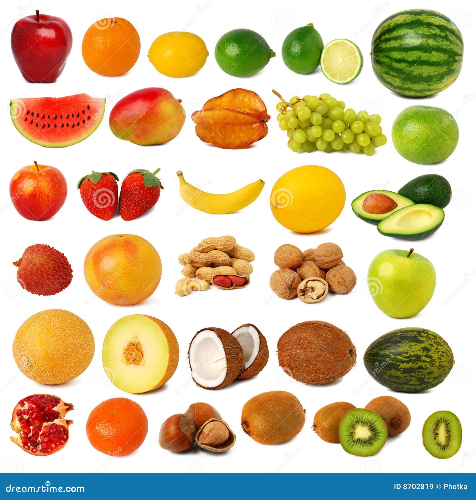 Frutas e coleção nuts imagem de stock. Imagem de suculento 8702819