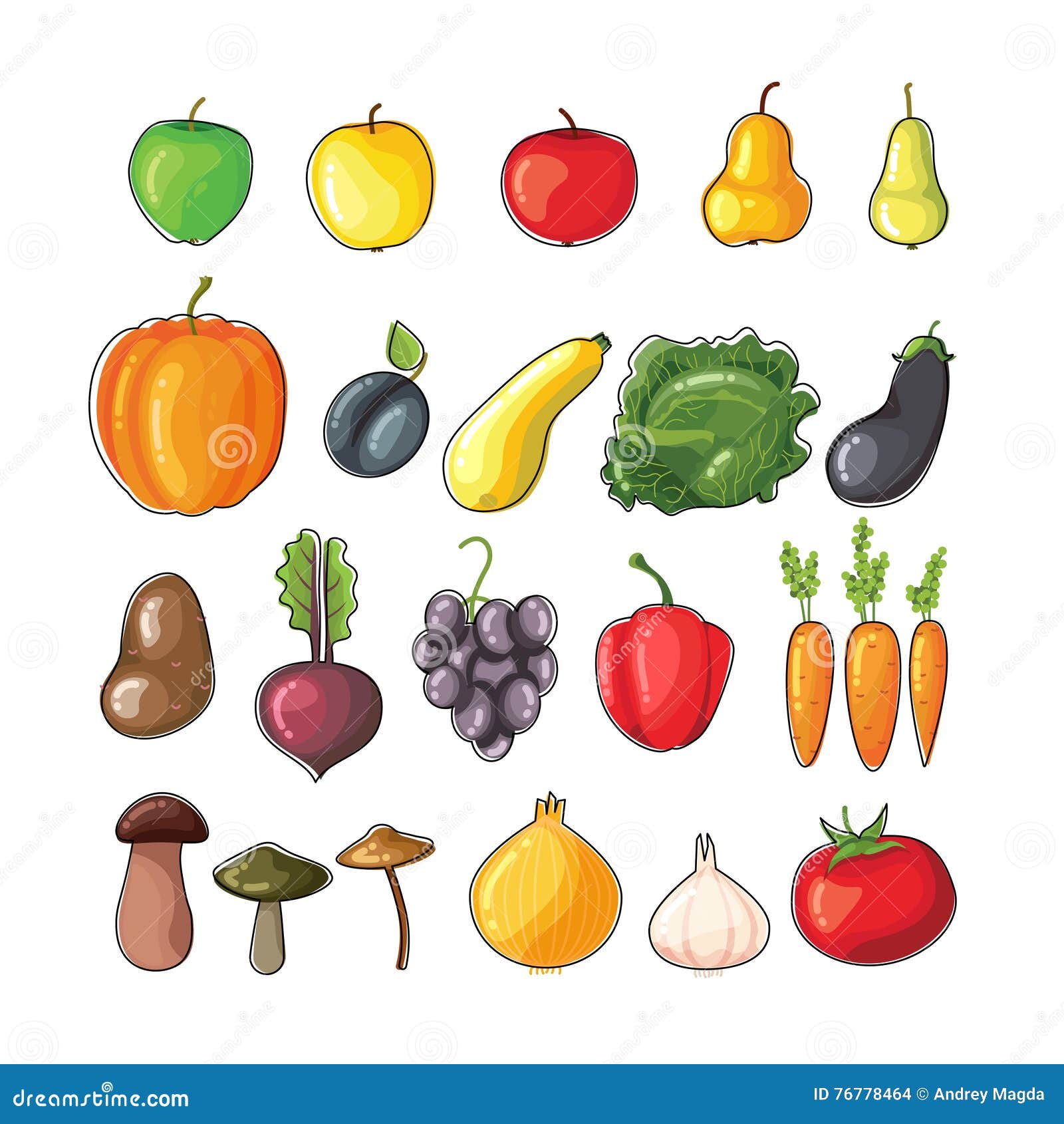 Frutta E Verdure Di Autunno Illustrazione Piana Di Vettore Illustrazione Vettoriale Illustrazione Di Alimento Colore