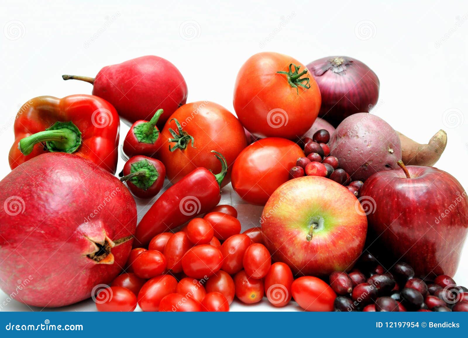 Frutta E Verdure Rosse Fotografia Stock Immagine Di Mirtilli 12197954
