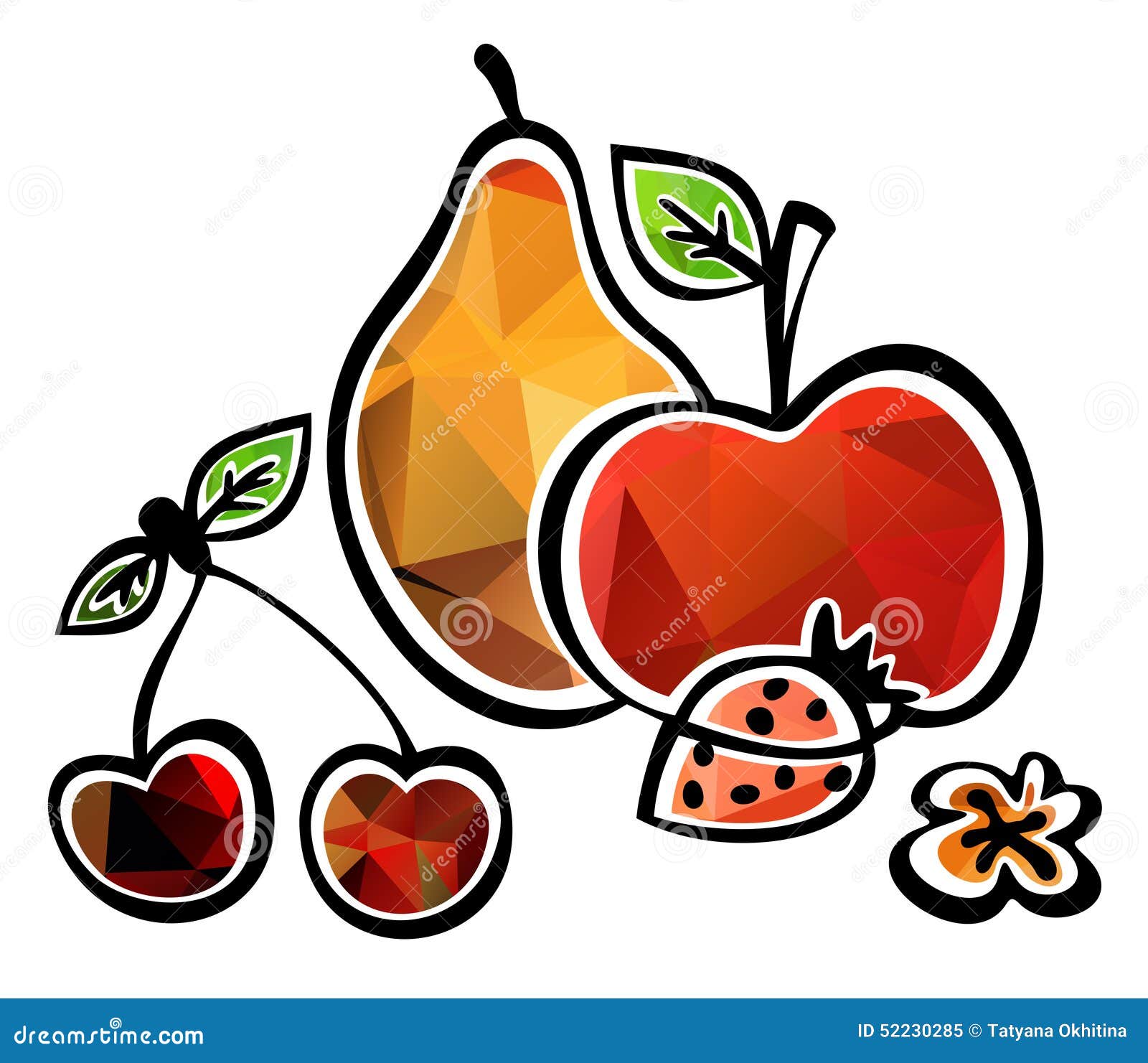 Frutta stilizzata Fotografia Stock Libera da Diritti