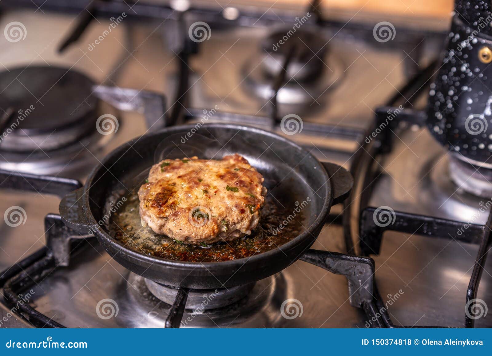 Fry cutlet in the pan stock photo. Image of organic 150374818