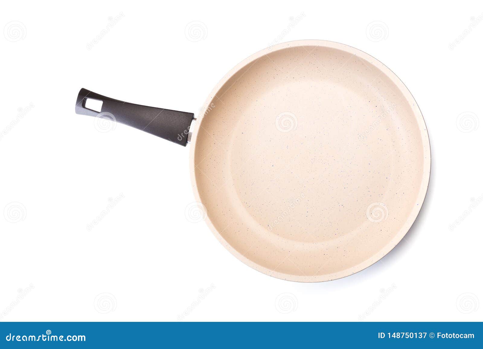 Fry Pan Ceramic Coating in White Background Stock Image Image of path
