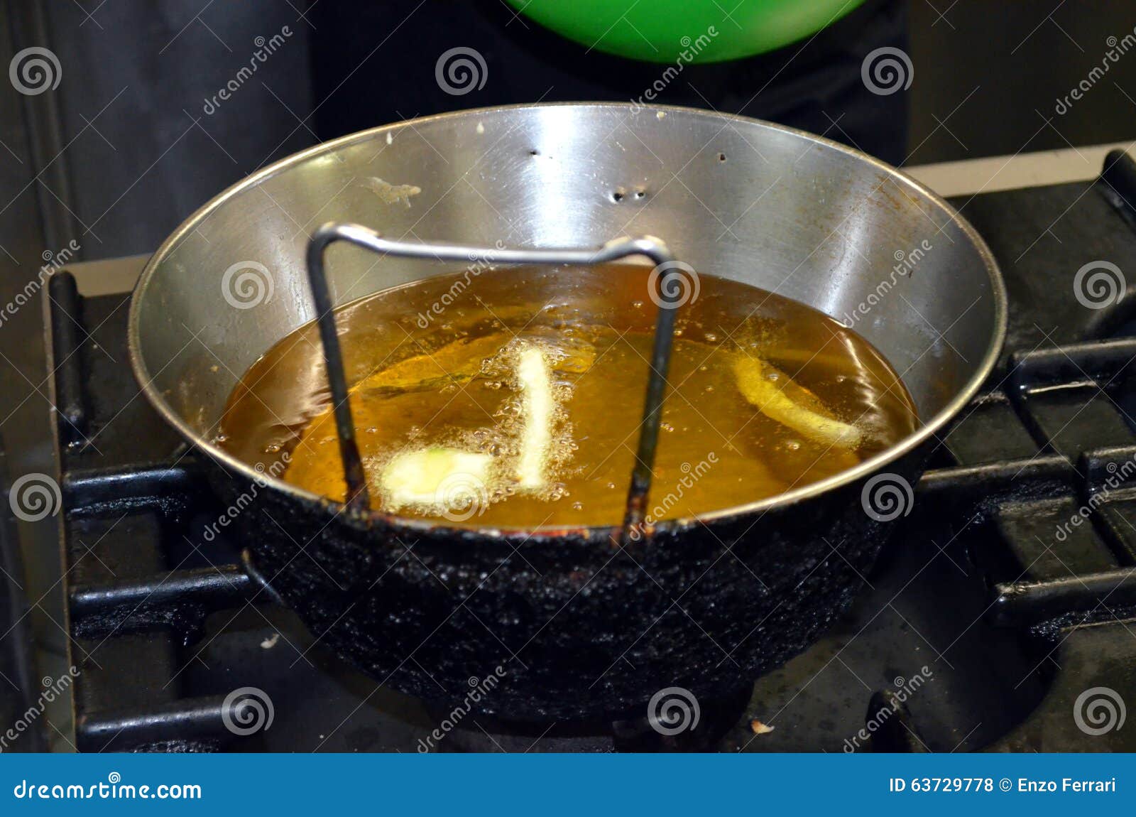Frying Battered Vegetables in Hot Oil Stock Photo Image of slice