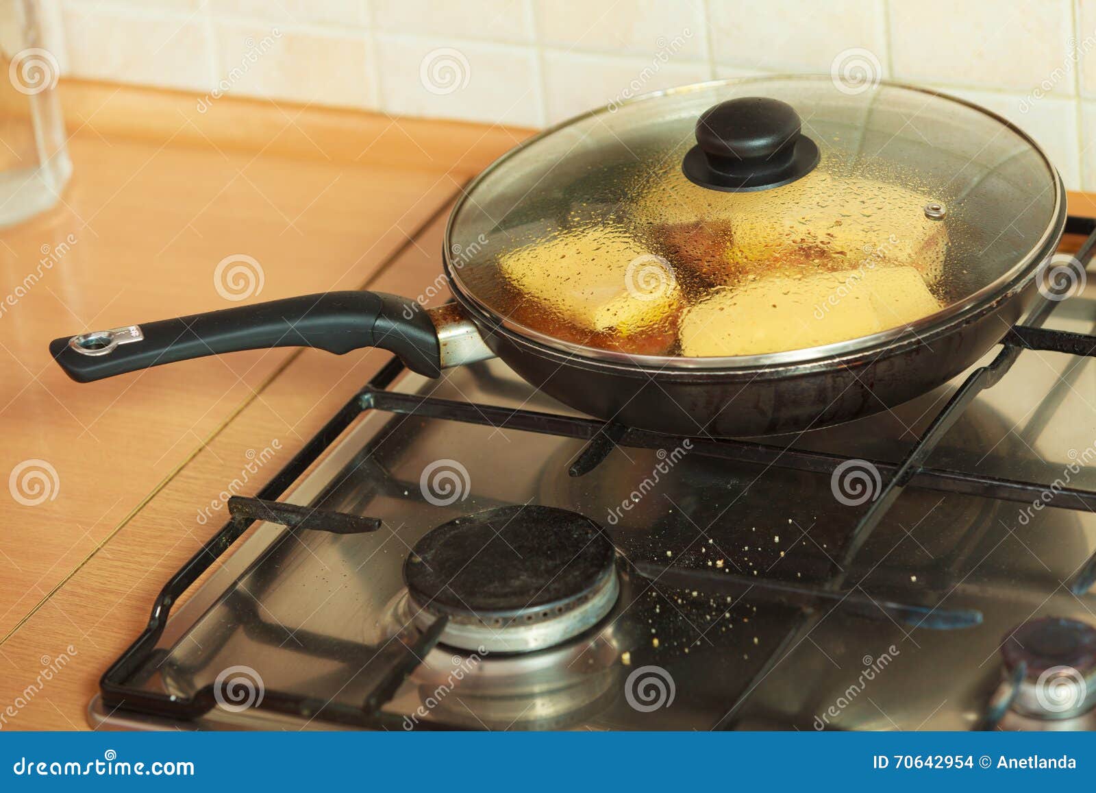 Frying Chicken Cutlet with Pineapples and Cheese. Stock Photo Image