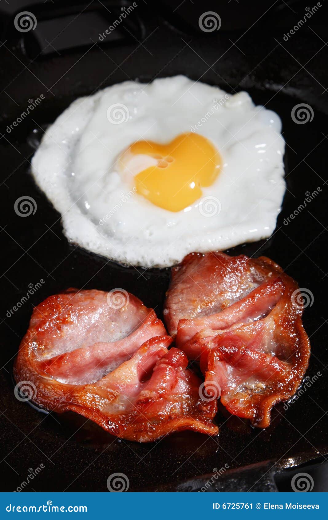 Frying Egg and Bacon Rashers Stock Image Image of fried, bacon 6725761