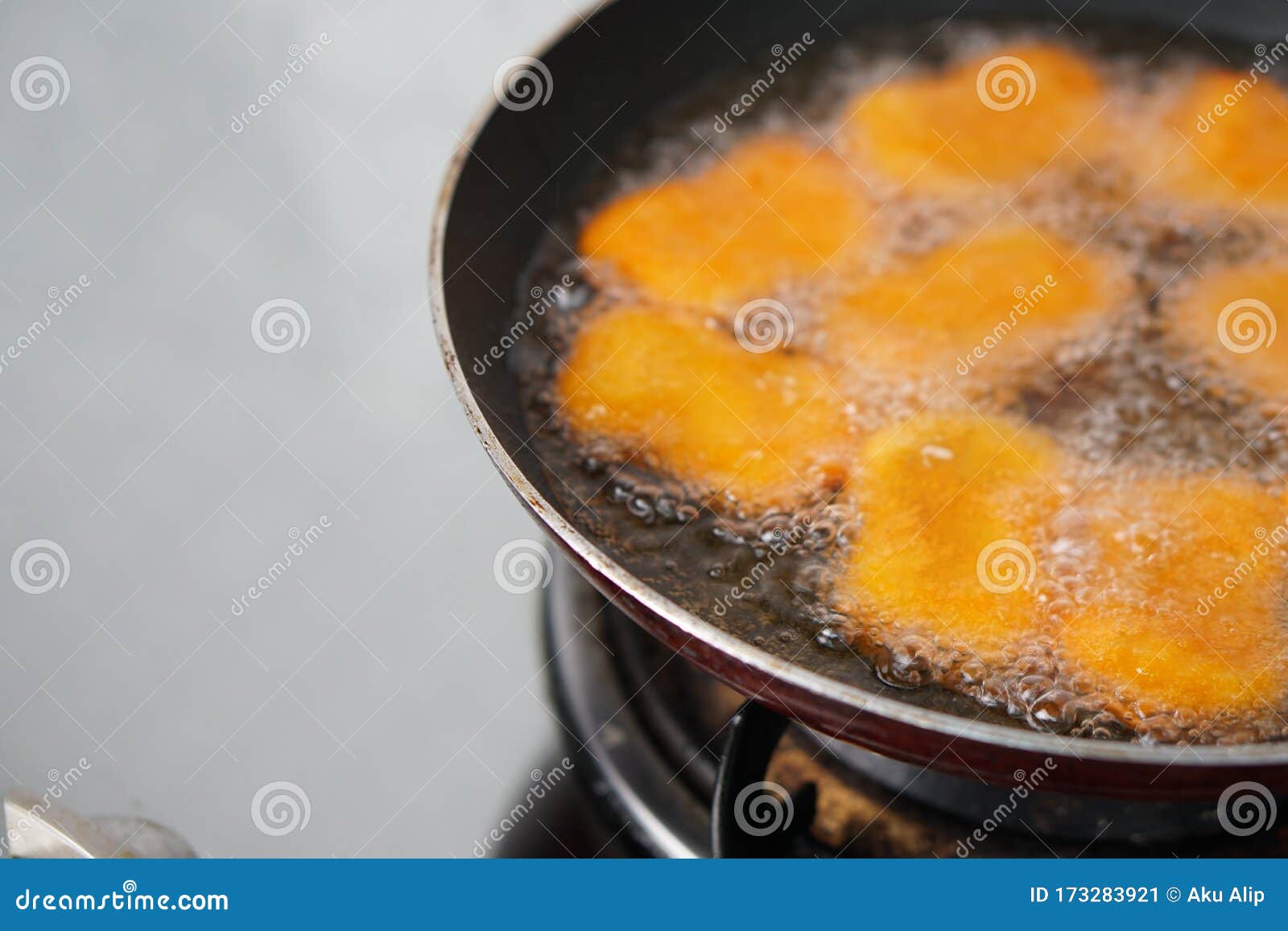 Frying Nugget Tempura on a Pan Stock Image Image of nugget, frying