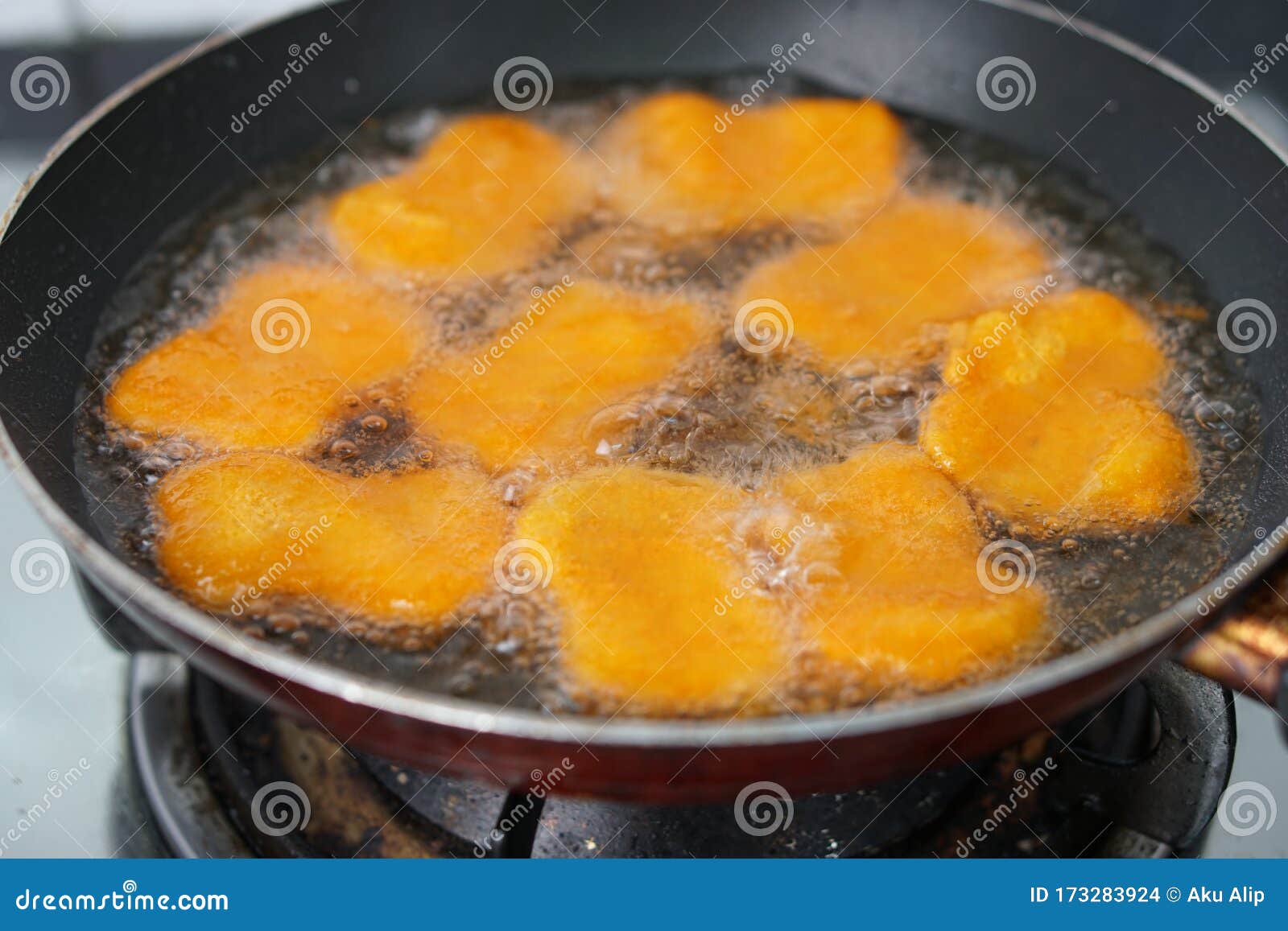 Frying Nugget Tempura on a Pan Stock Photo Image of nugget, meal