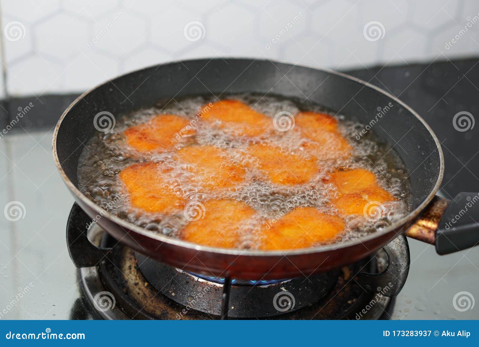 Frying Nugget Tempura on a Pan Stock Image Image of fresh, japanese