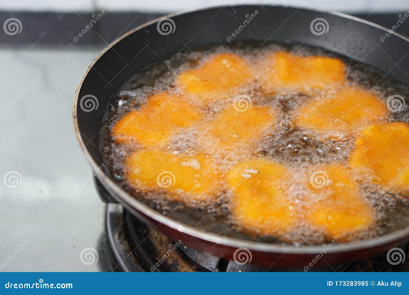 Frying Nugget Tempura on a Pan Stock Image Image of dinner, cuisine