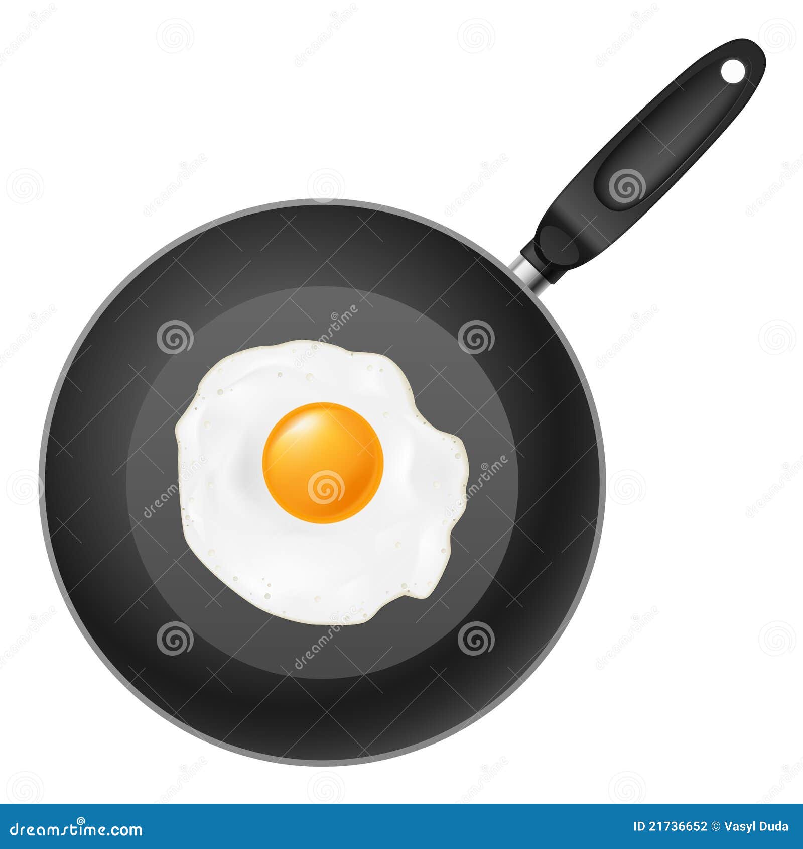 Frying pan with egg stock vector. Illustration of cooking 21736652