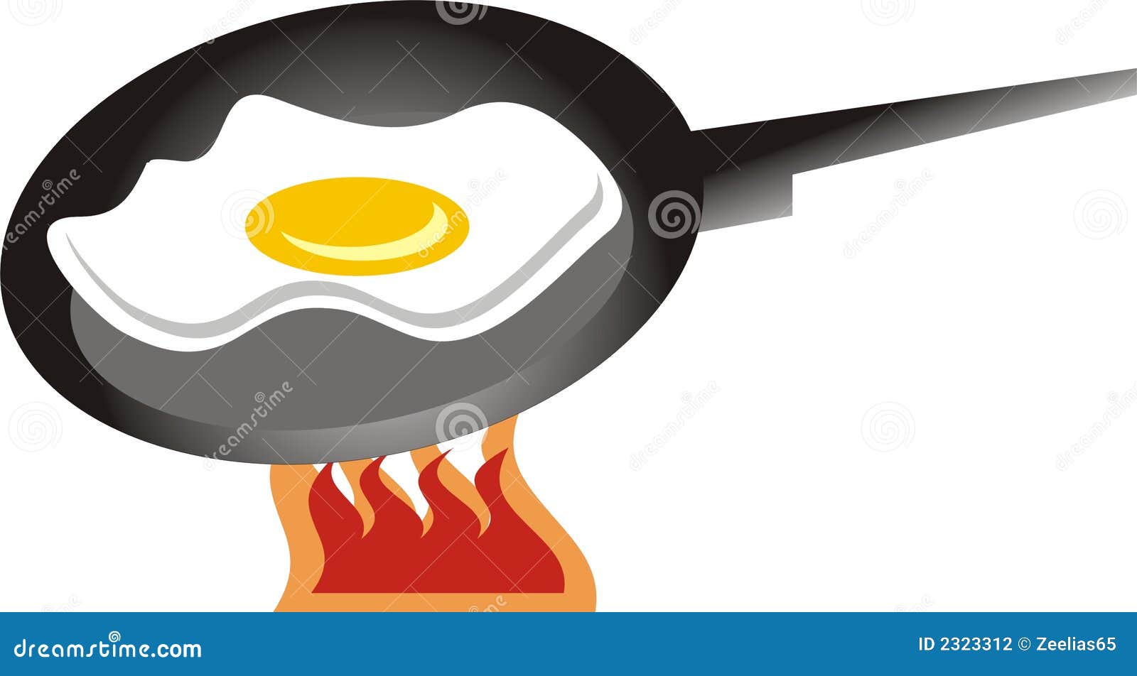 Frying pan with an egg stock vector. Illustration of stew - 2323312