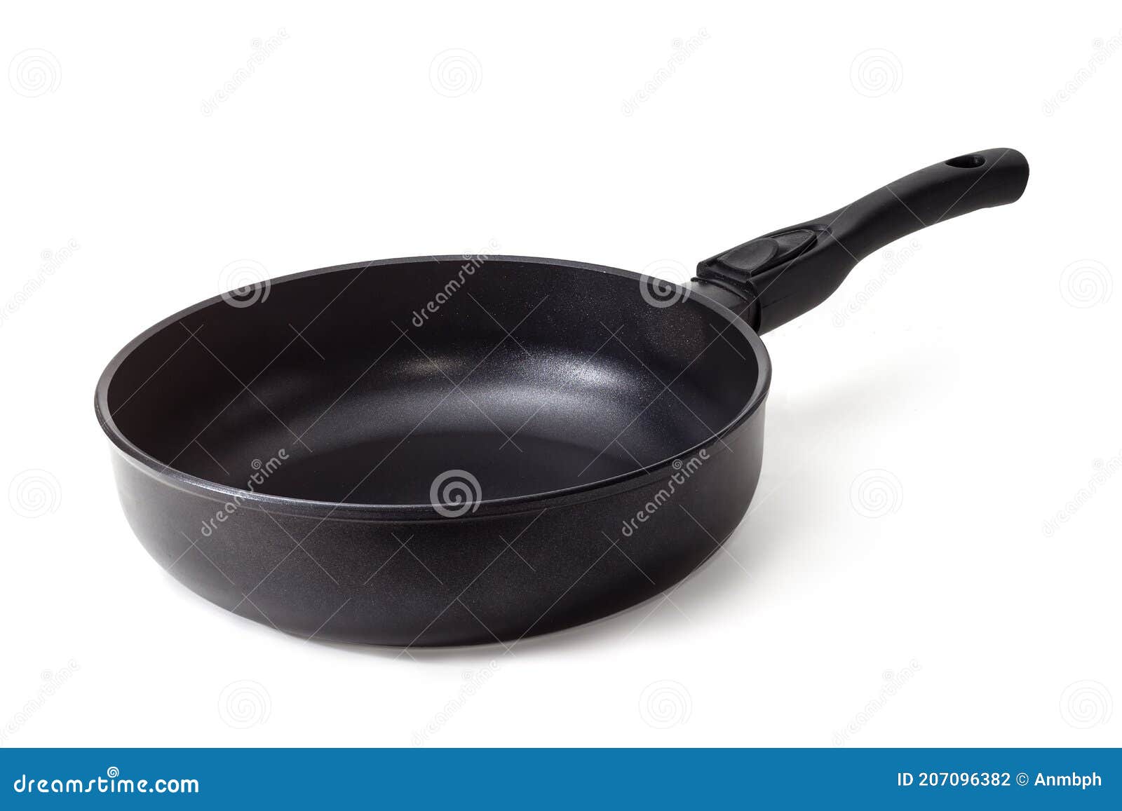 Frying Pan with Nonstick Coating on White Background Stock Photo