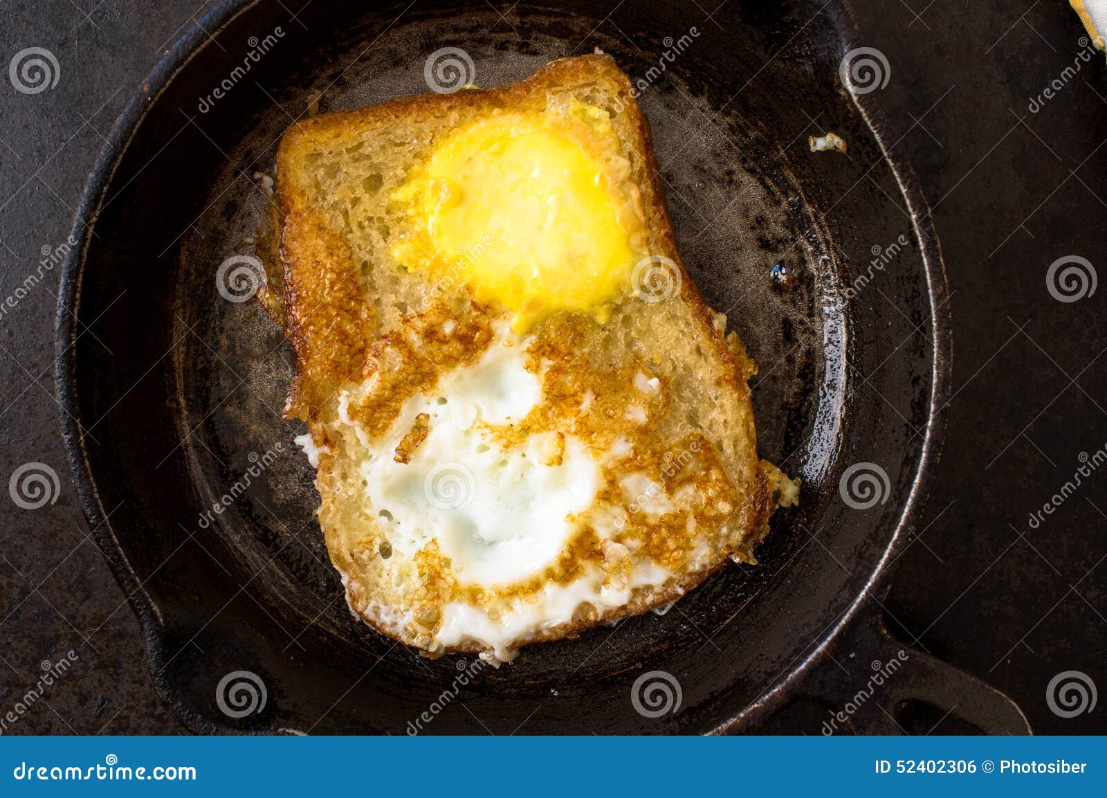 Frying Pan with a Sandwich with Egg Stock Photo Image of yellow