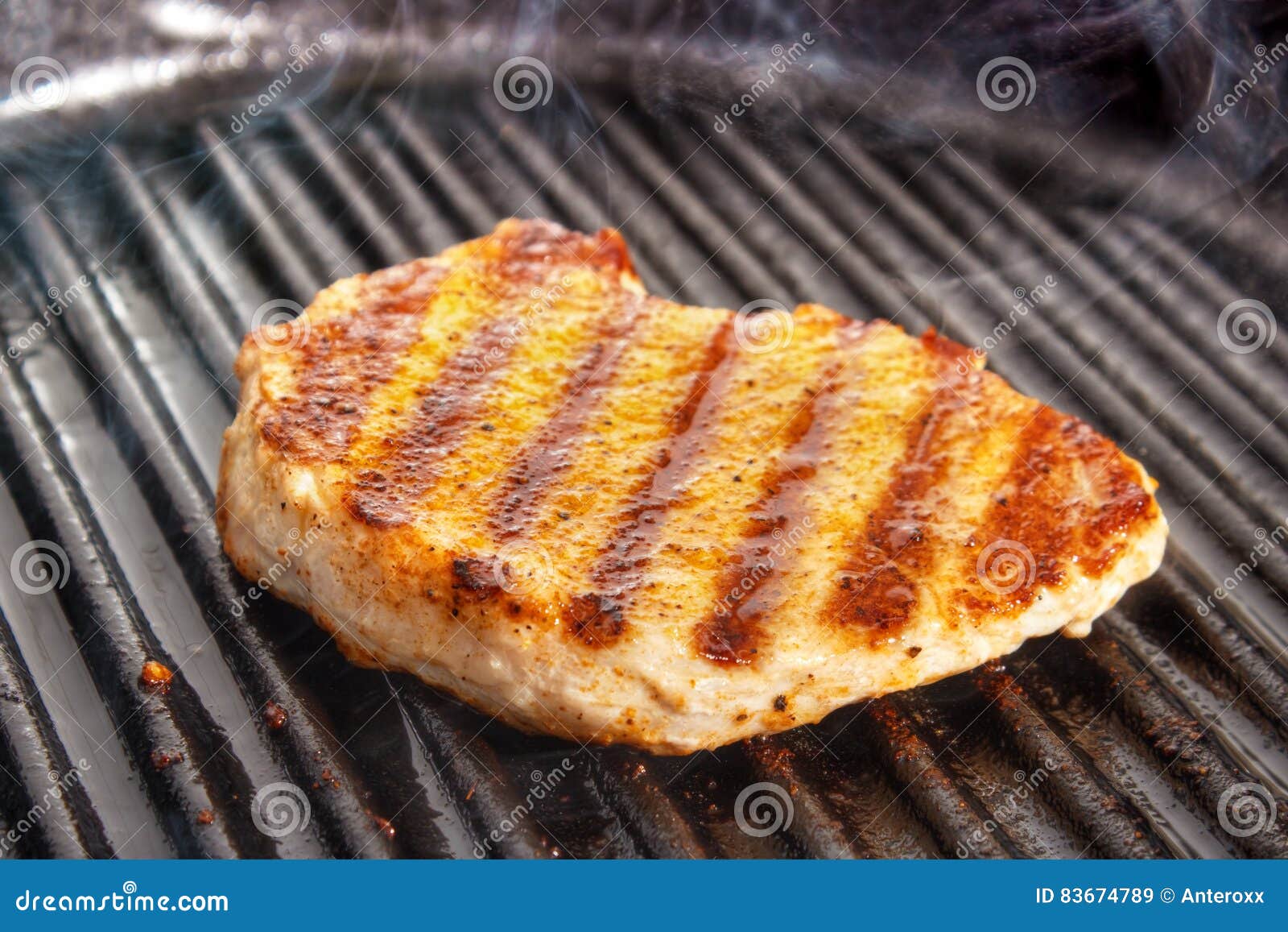 Frying pork fillet stock image. Image of nutrition, meal 83674789