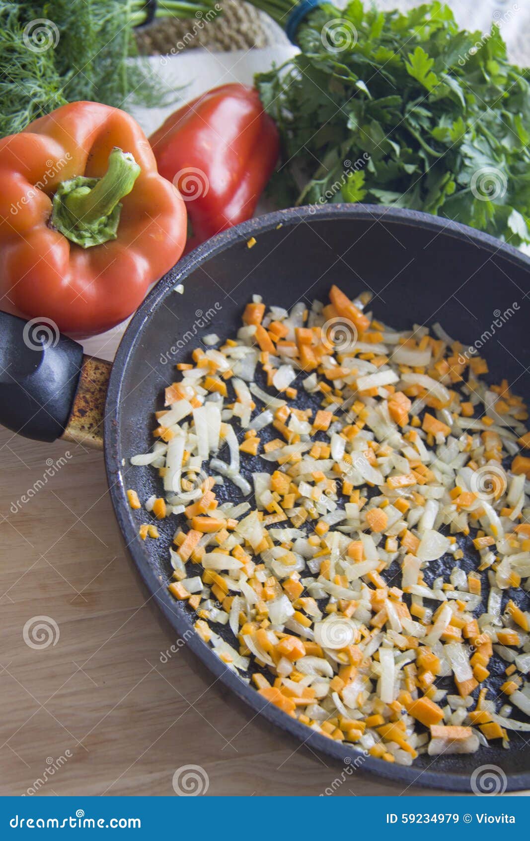 Frying risotto ingredients stock image. Image of healthy 59234979