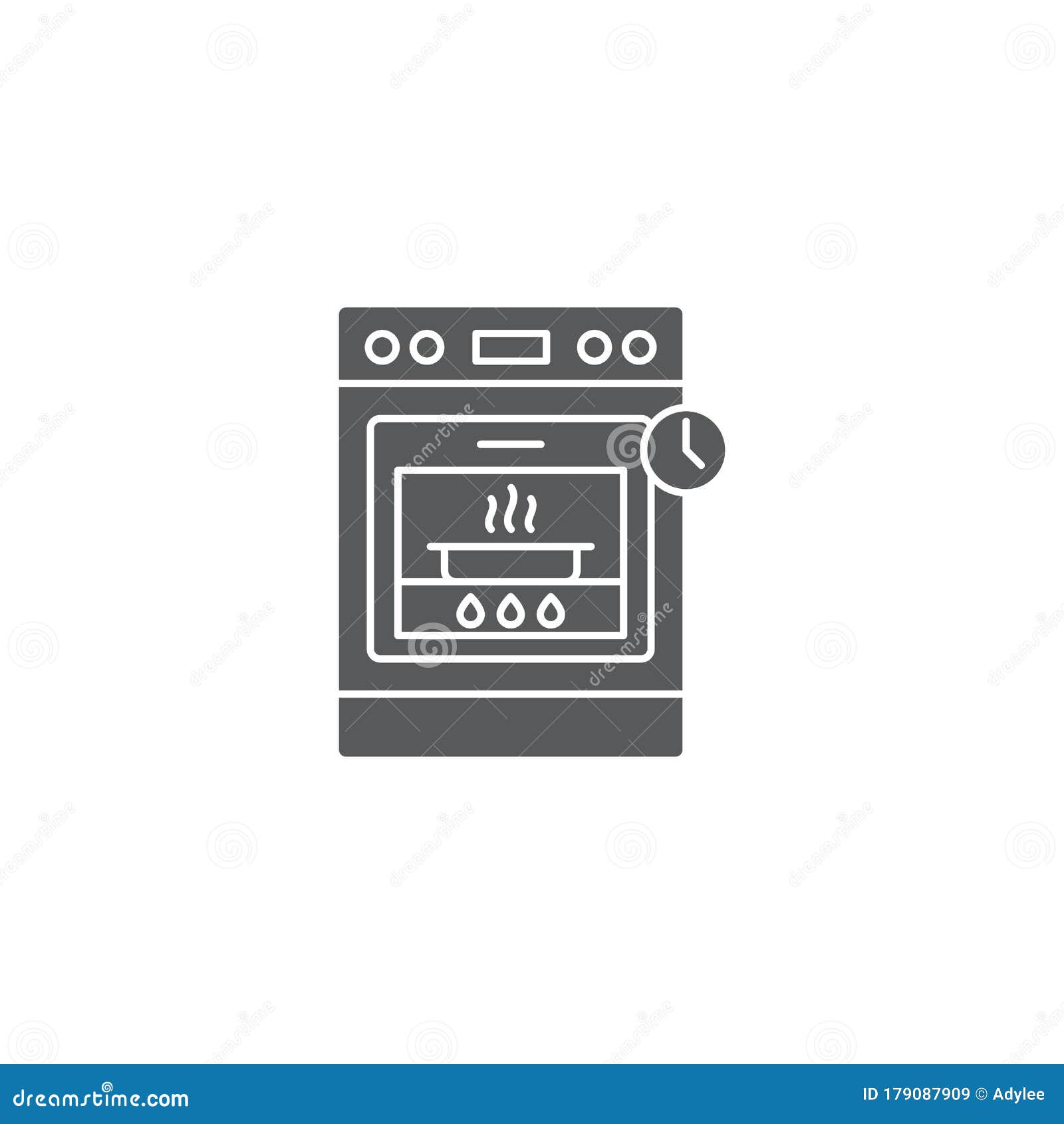 Frying Time Or Oven With Timer Vector Icon Symbol Cooking Isolated On