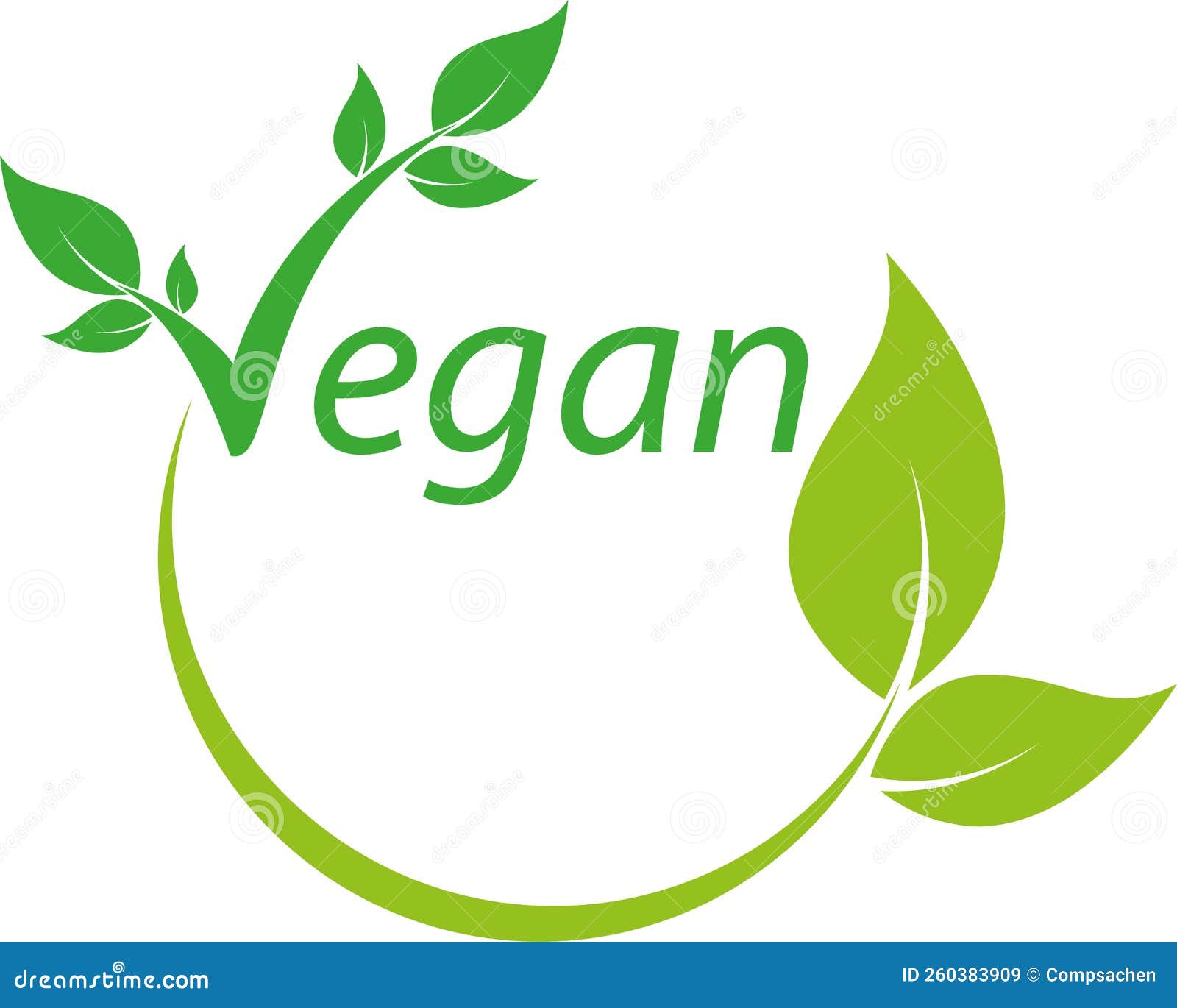 Vegetarian Symbol with Leaves, Vegan Logo and Background, Nature