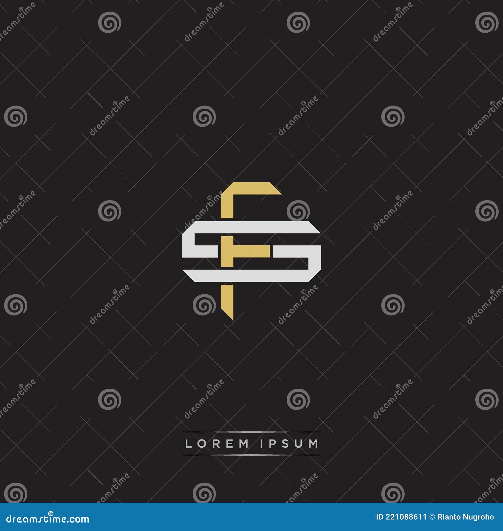 FS Initial Letter Overlapping Interlock Logo Monogram Line Art Style ...