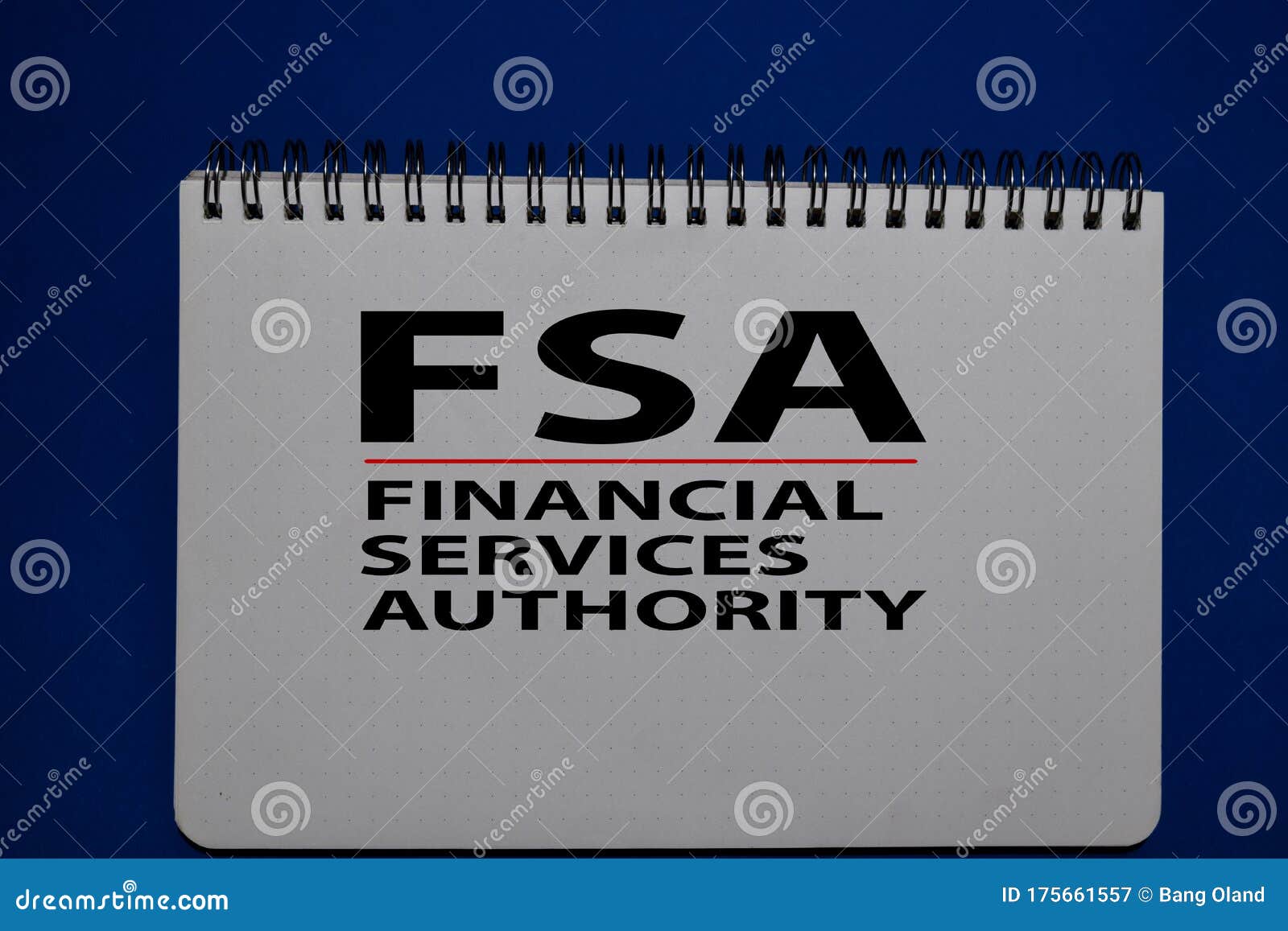 FSA Financial Services Authority Acronym Write on a Book Isolated on
